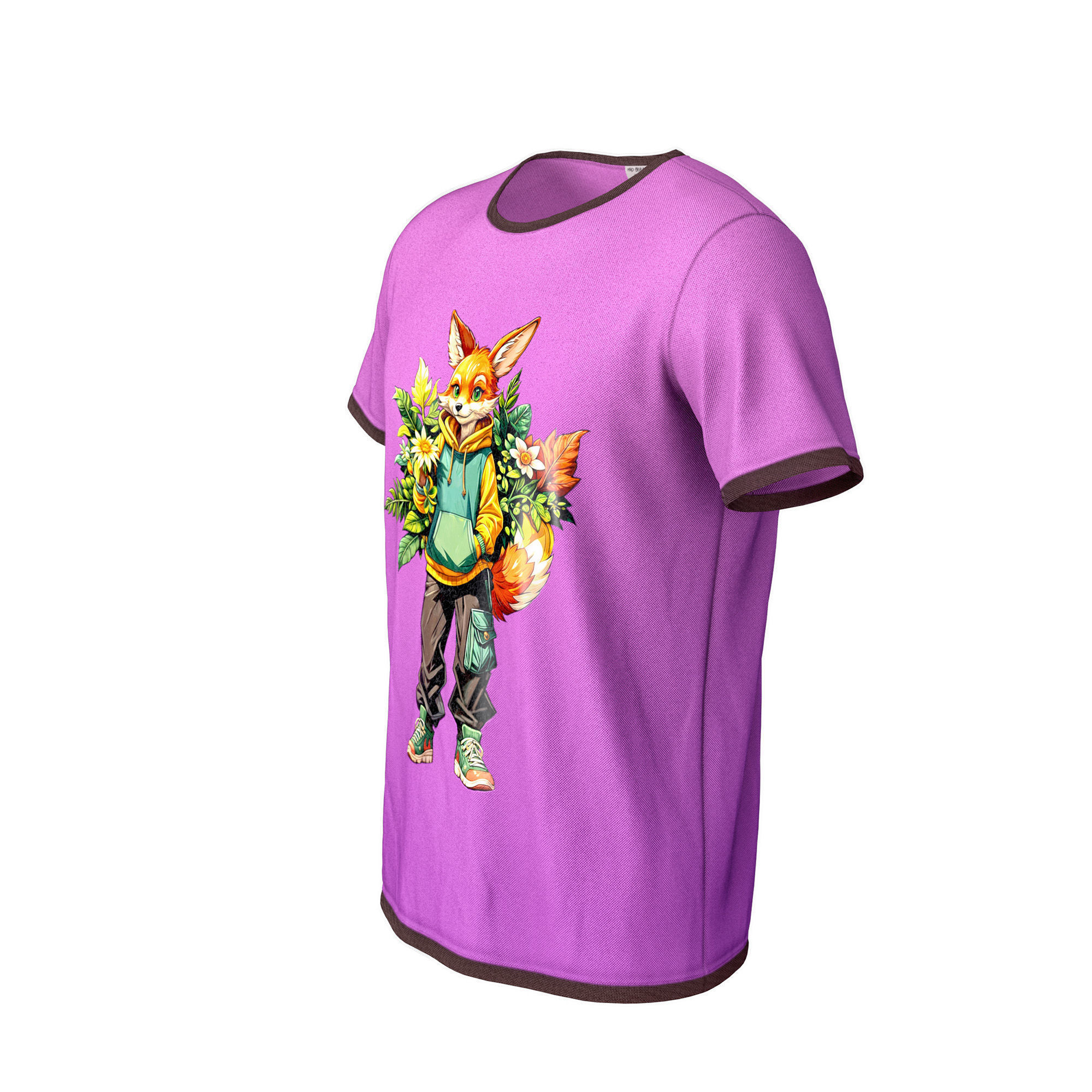 Pink T-shirt 3D model with good topology 3 in1  Low-poly 3D model_6