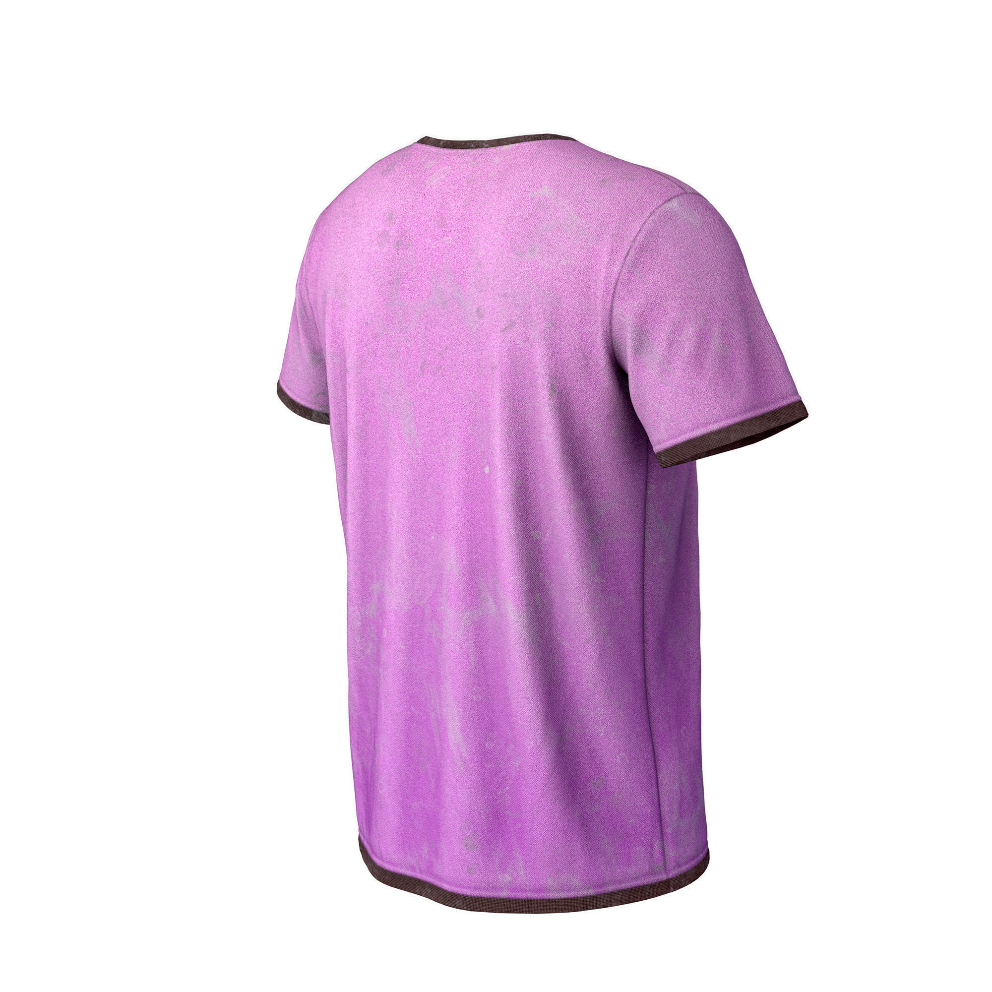 Pink T-shirt 3D model with good topology 3 in1  Low-poly 3D model_9