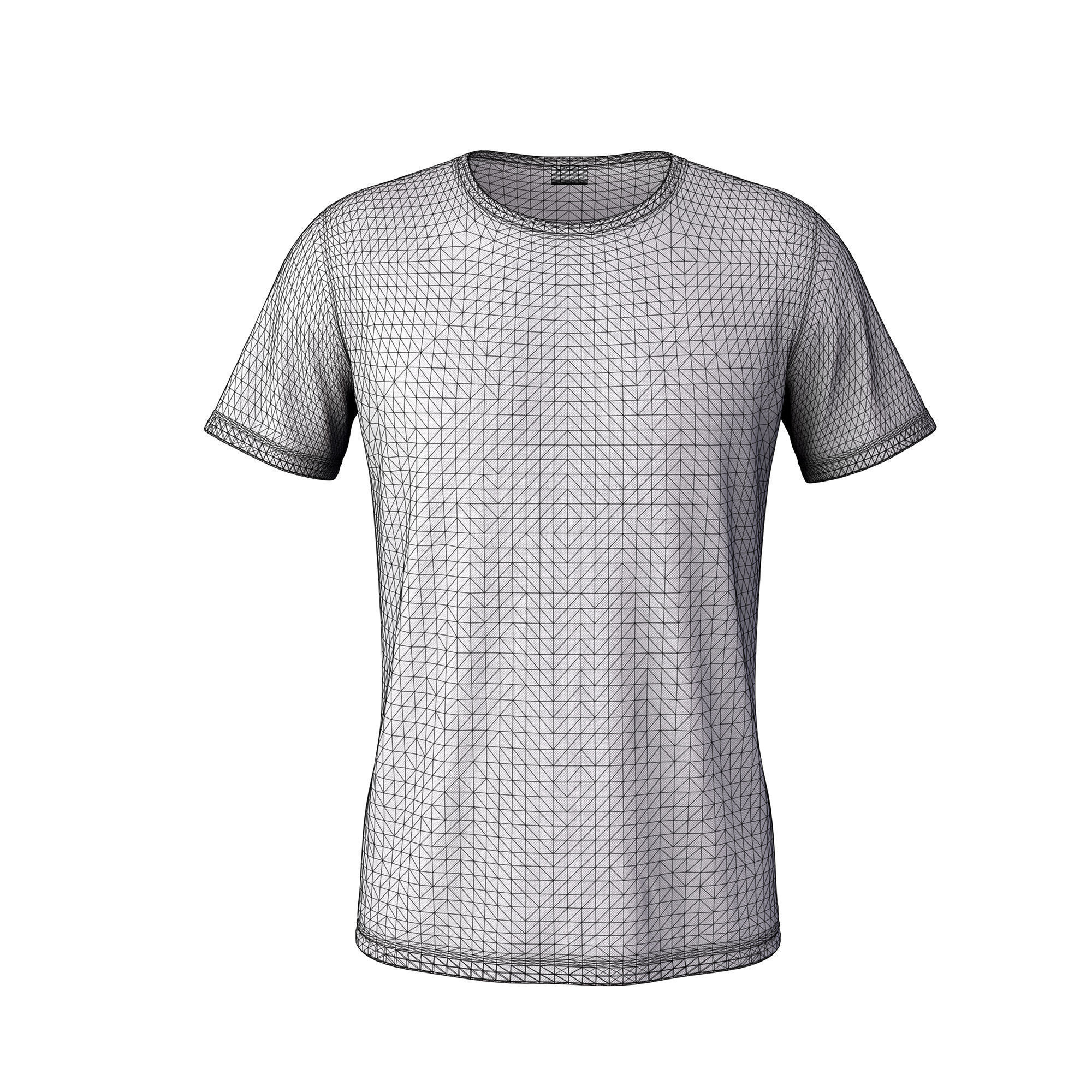 Pink T-shirt 3D model with good topology 3 in1  Low-poly 3D model_13