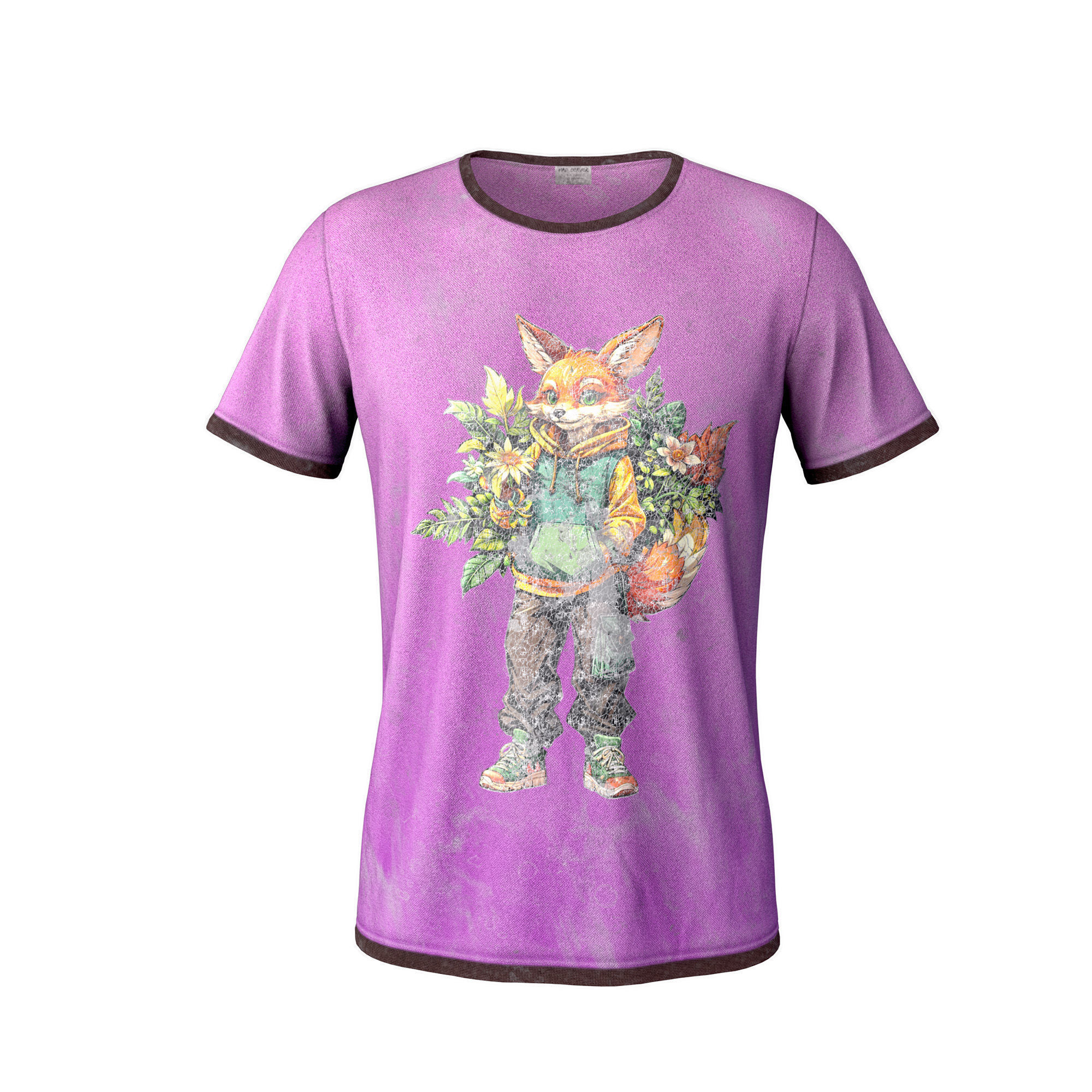 Pink T-shirt 3D model with good topology 3 in1  Low-poly 3D model_7