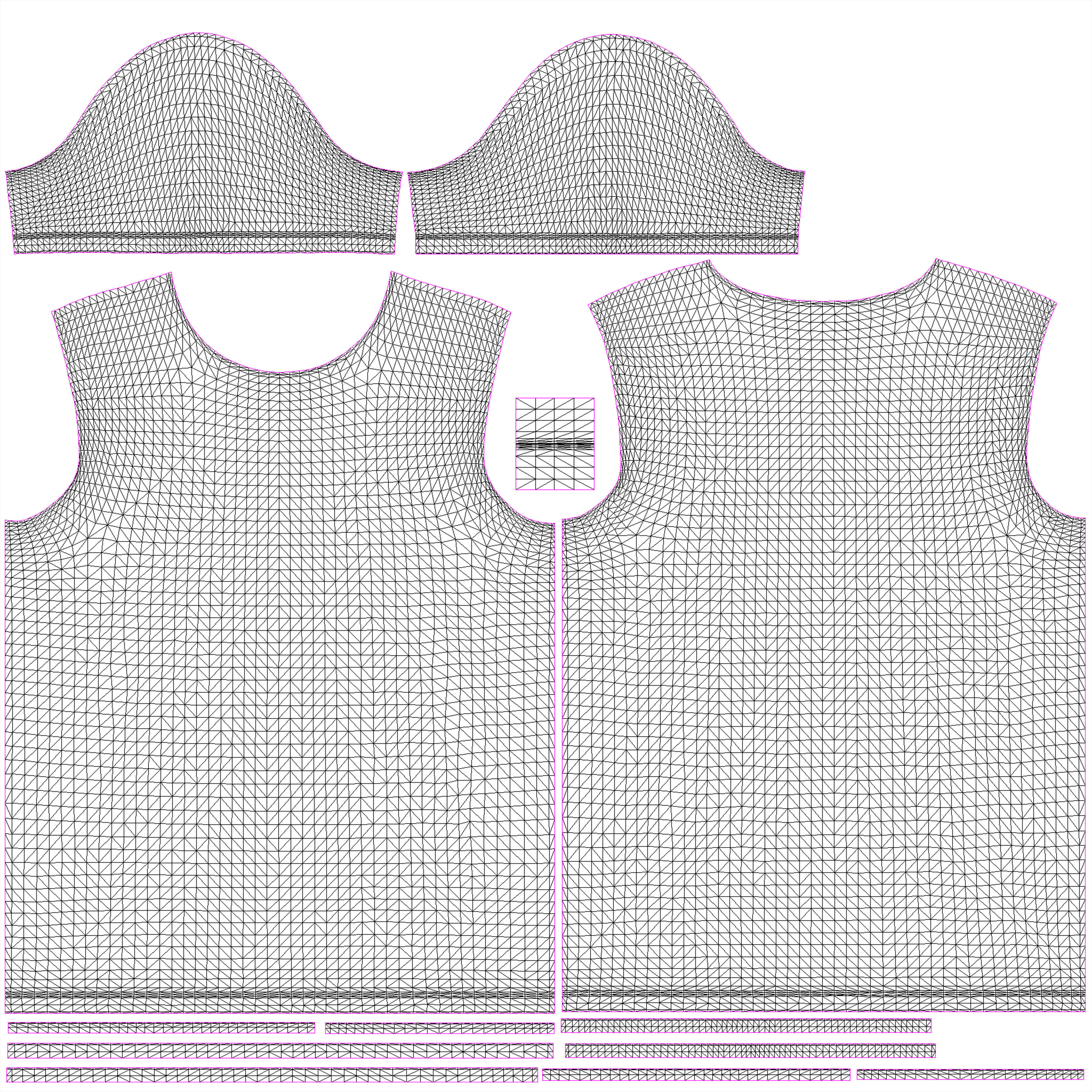 Pink T-shirt 3D model with good topology 3 in1  Low-poly 3D model_15