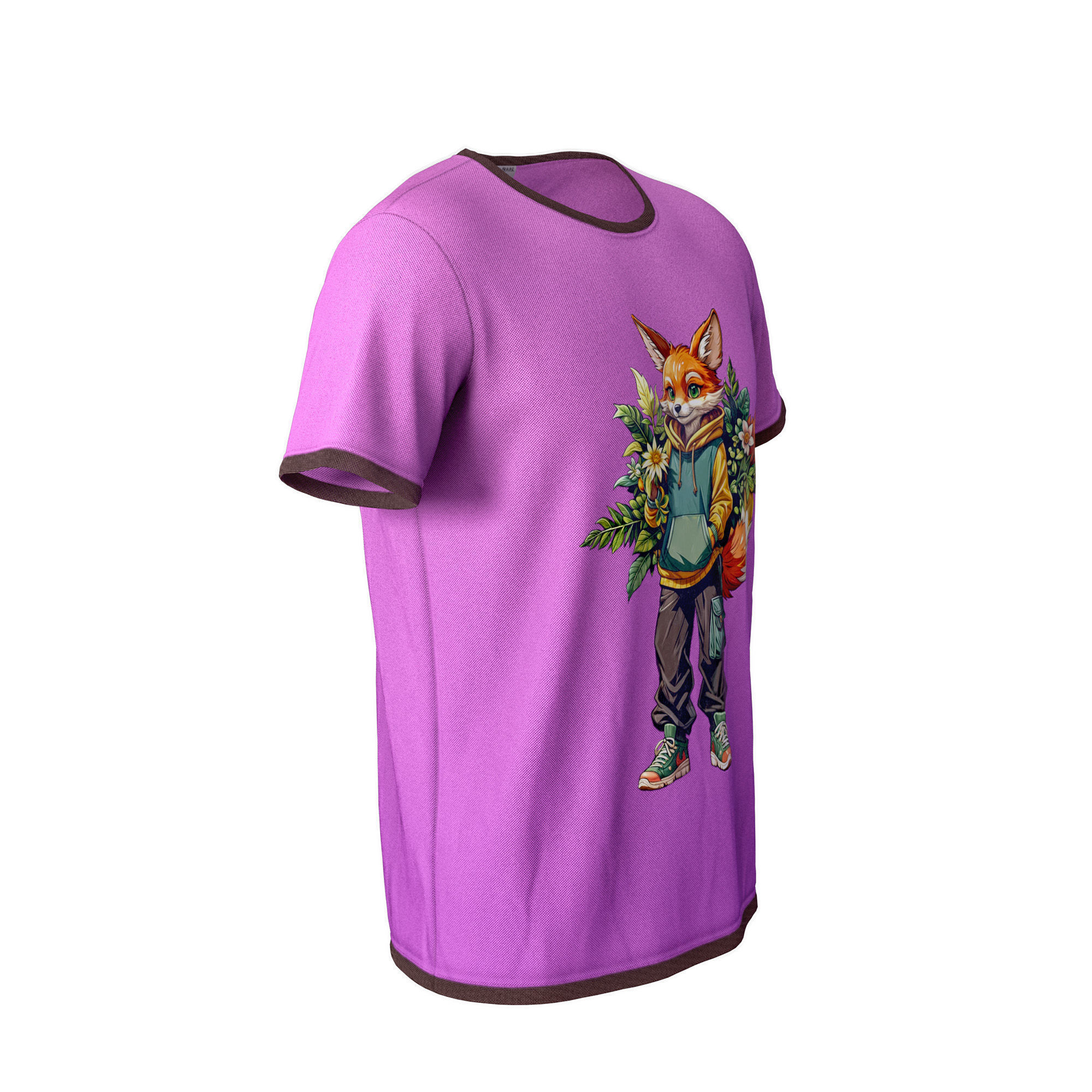 Pink T-shirt 3D model with good topology 3 in1  Low-poly 3D model_2