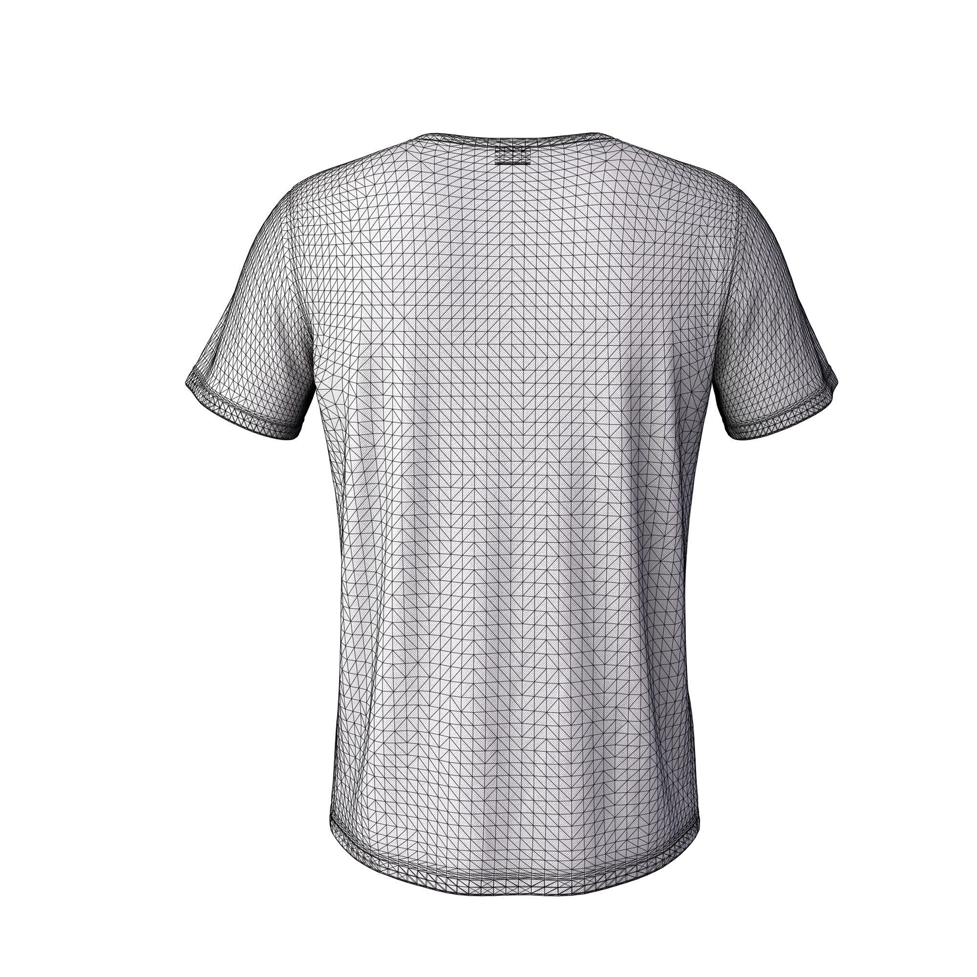 Pink T-shirt 3D model with good topology 3 in1  Low-poly 3D model_14