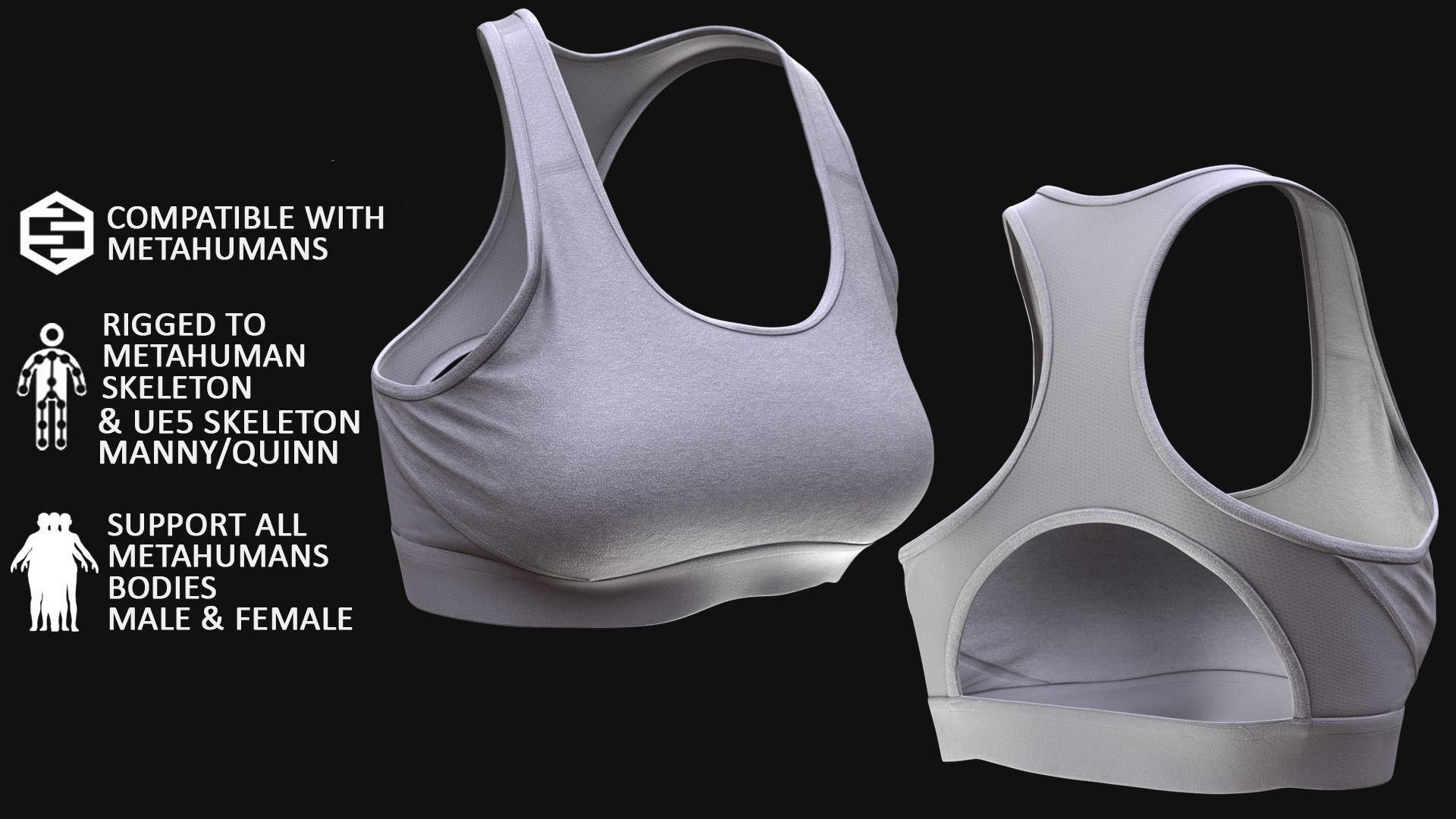 Top 240 - All MH Bodies - UE5 Skeletons - Rigged Low-poly 3D model_2