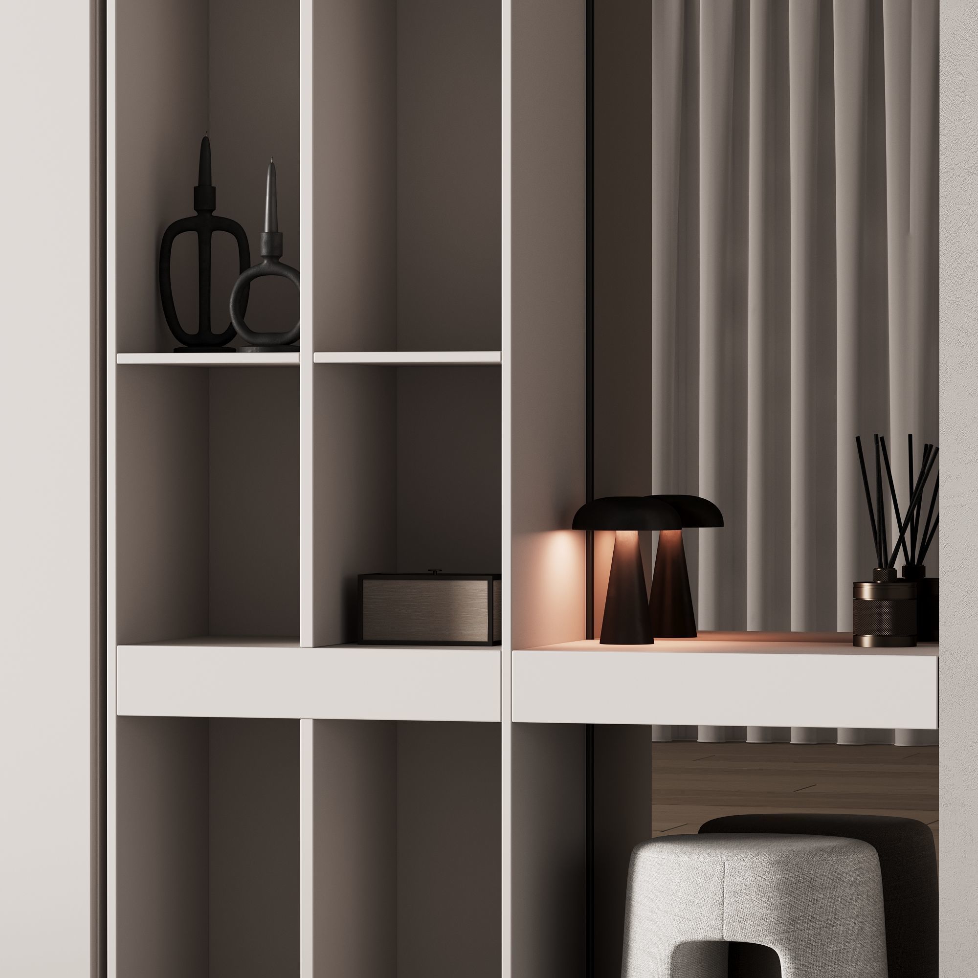 545 hallway zone 15 minimal modular wardrobe in 2 options 3D model_4