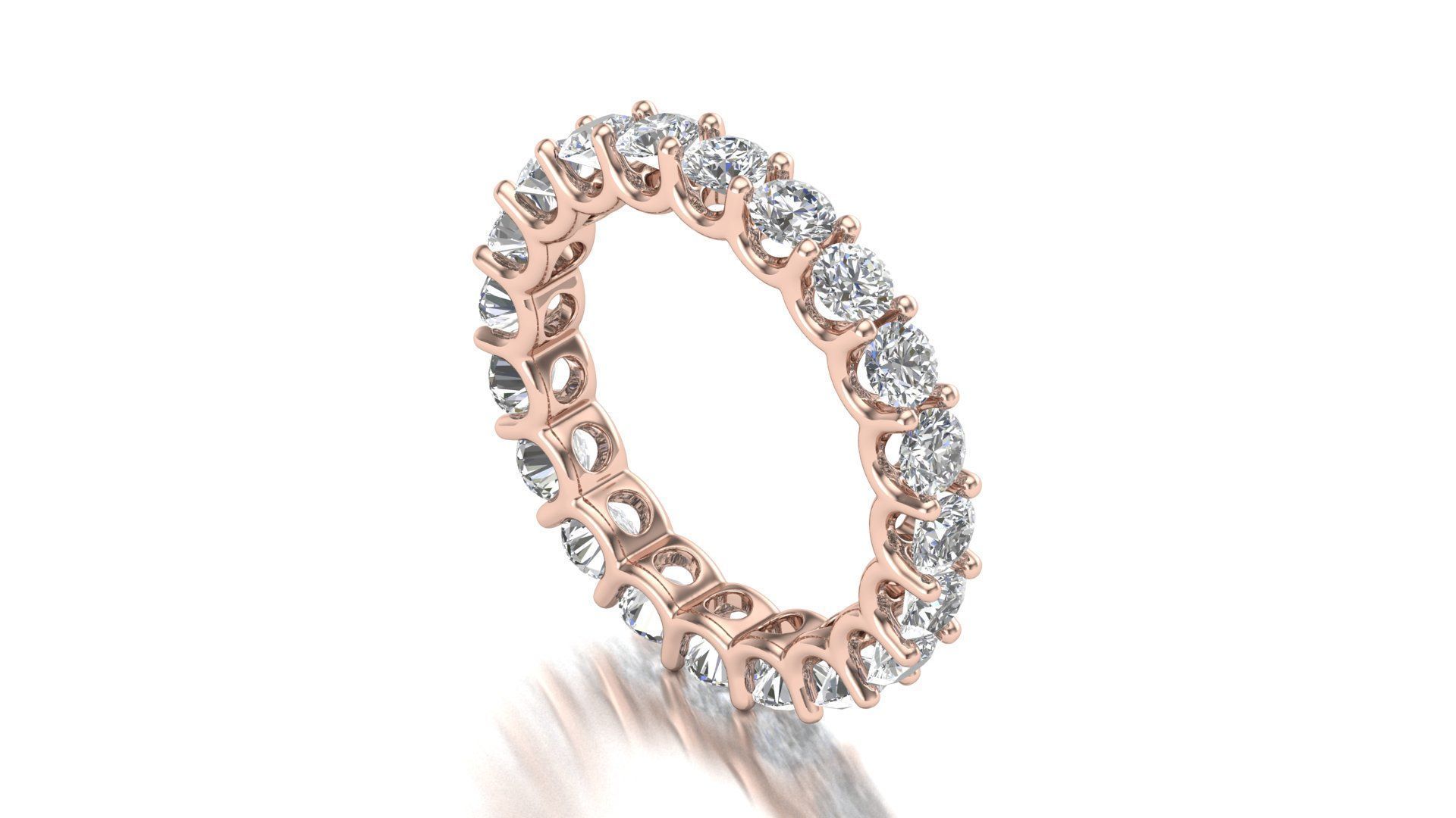 U Shaped Eternity Ring 3 point 1 mm stone size swiss 9 and EU49 3D print model_6