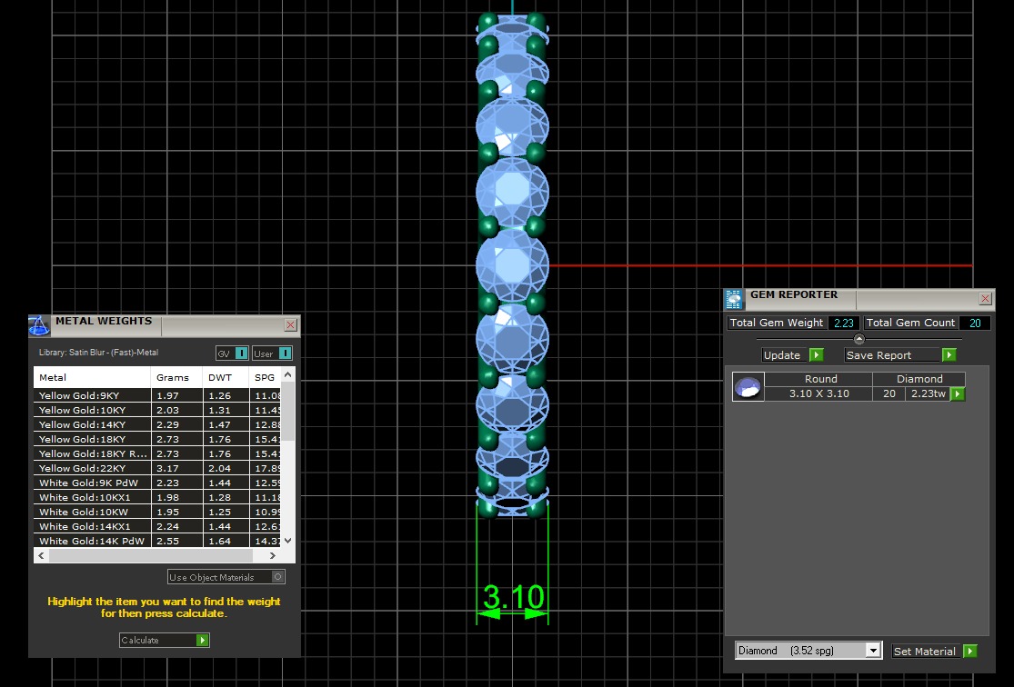 U Shaped Eternity Ring 3 point 1 mm stone size swiss 9 and EU49 3D print model_5