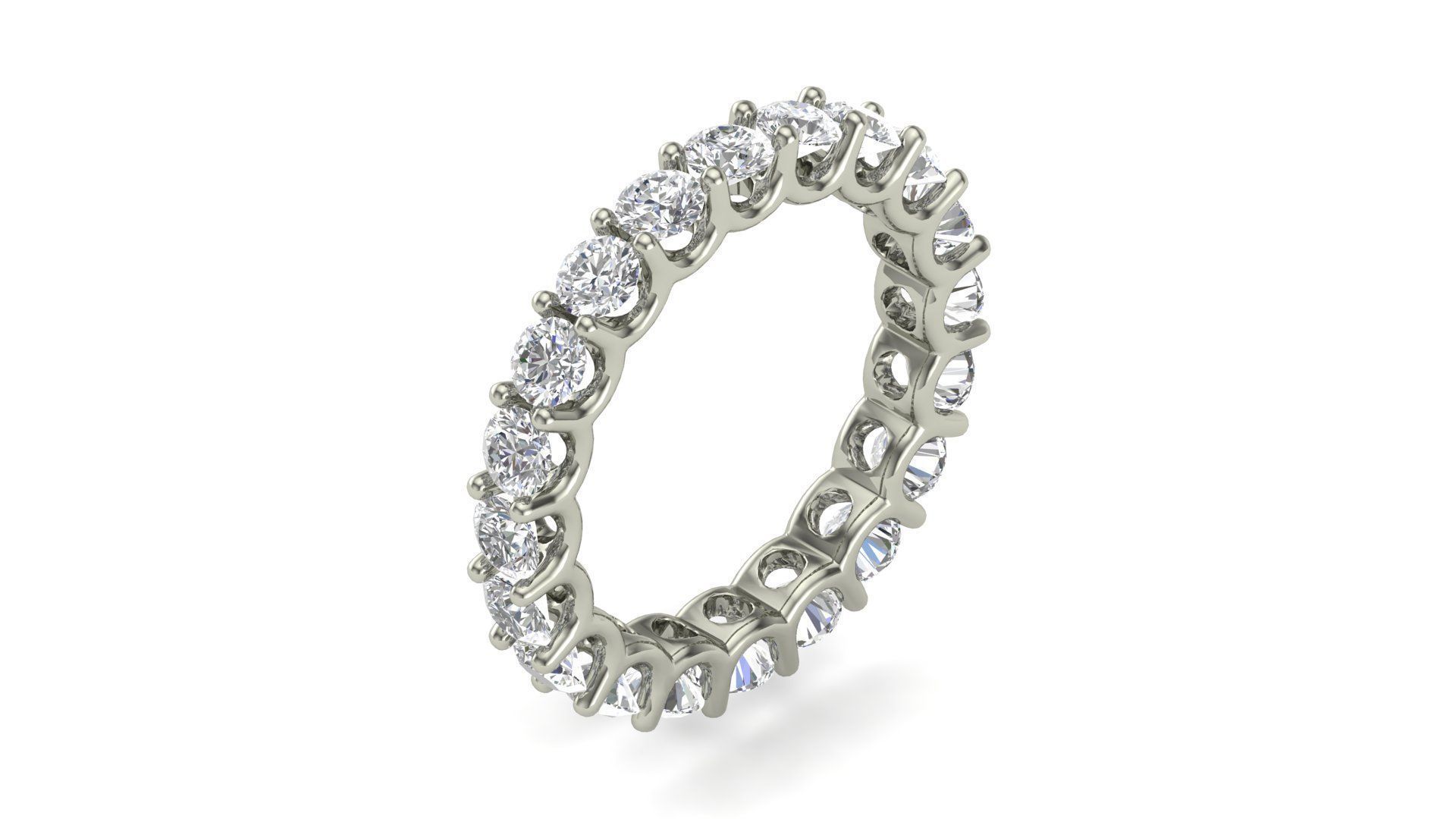 U Shaped Eternity Ring 3 point 1 mm stone size swiss 9 and EU49 3D print model_1