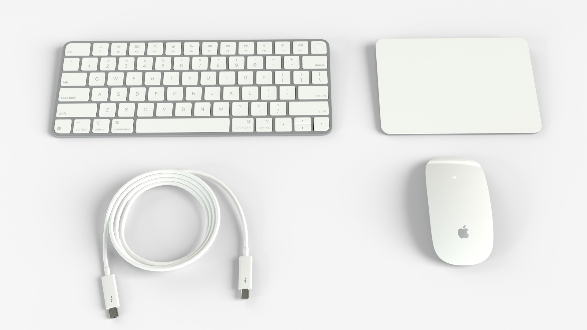 Apple IMac Silver with Keyboard Mouse and Trackpad 3D model_8