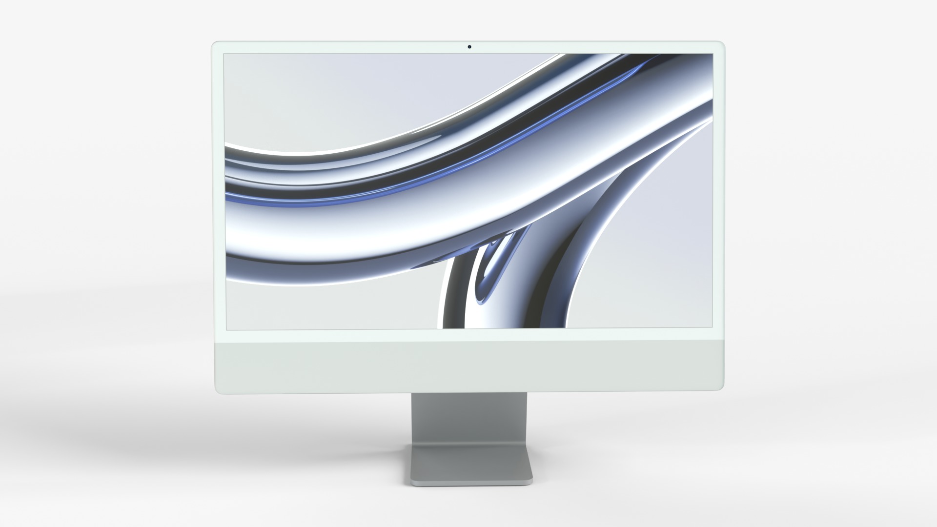 Apple IMac Silver with Keyboard Mouse and Trackpad 3D model_2