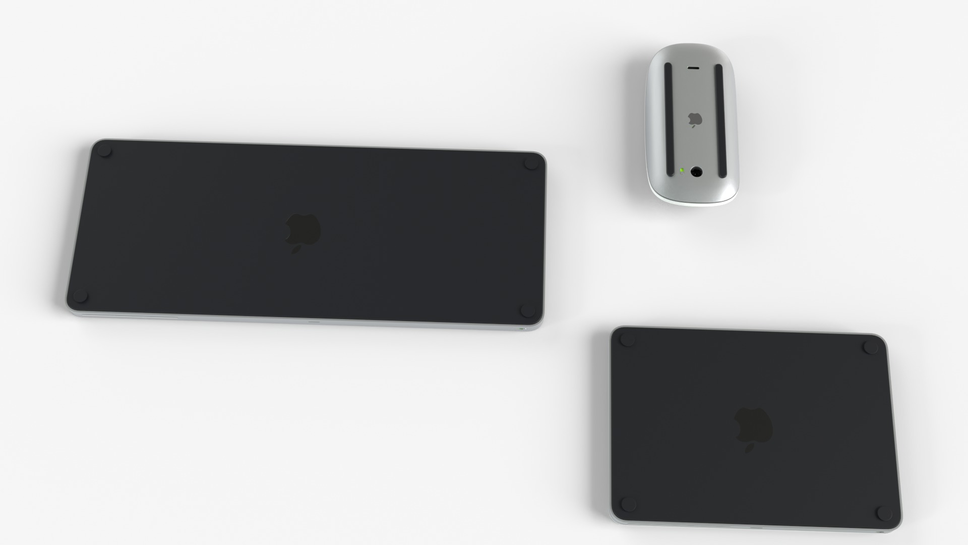 Apple IMac Silver with Keyboard Mouse and Trackpad 3D model_10