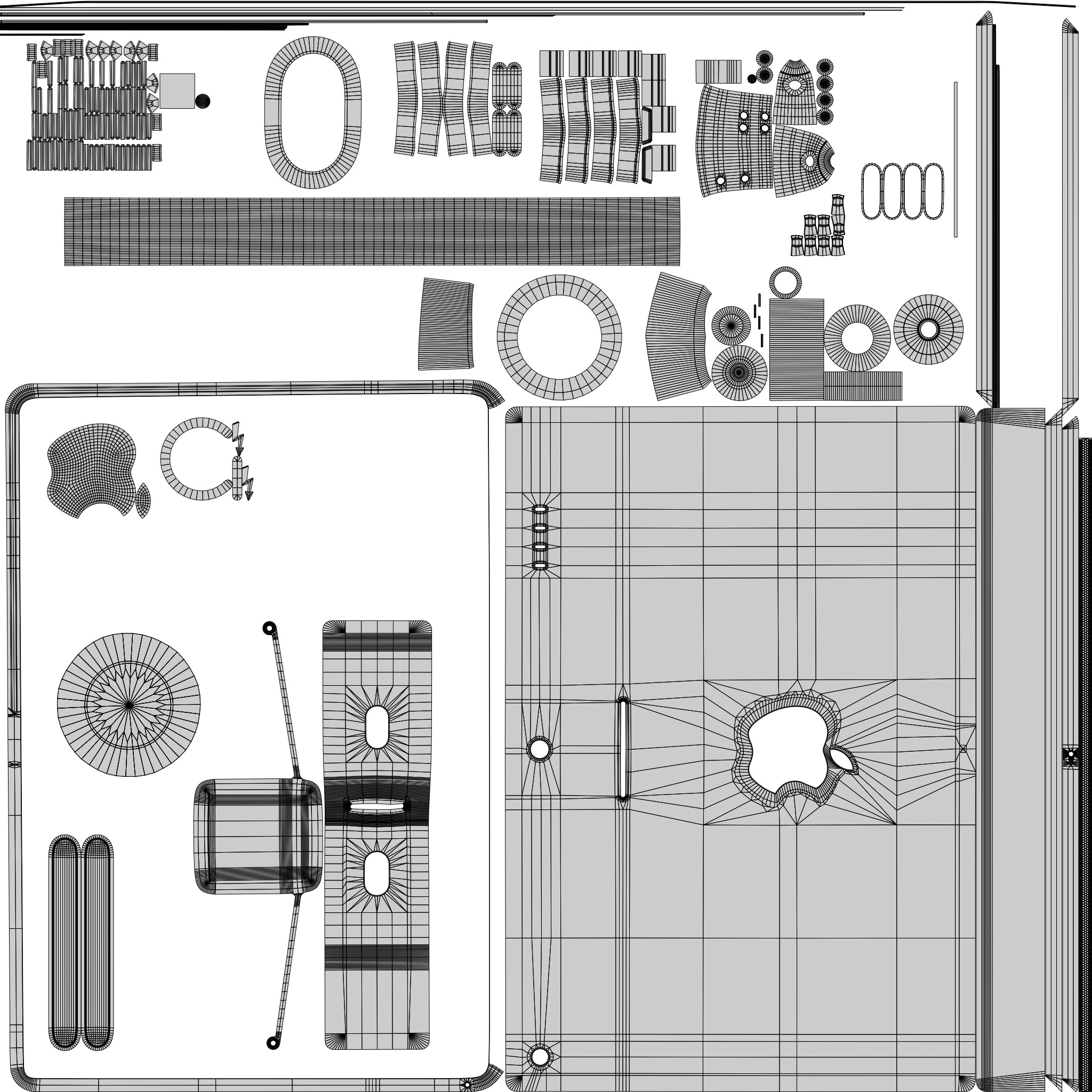 Apple IMac Silver with Keyboard Mouse and Trackpad 3D model_16