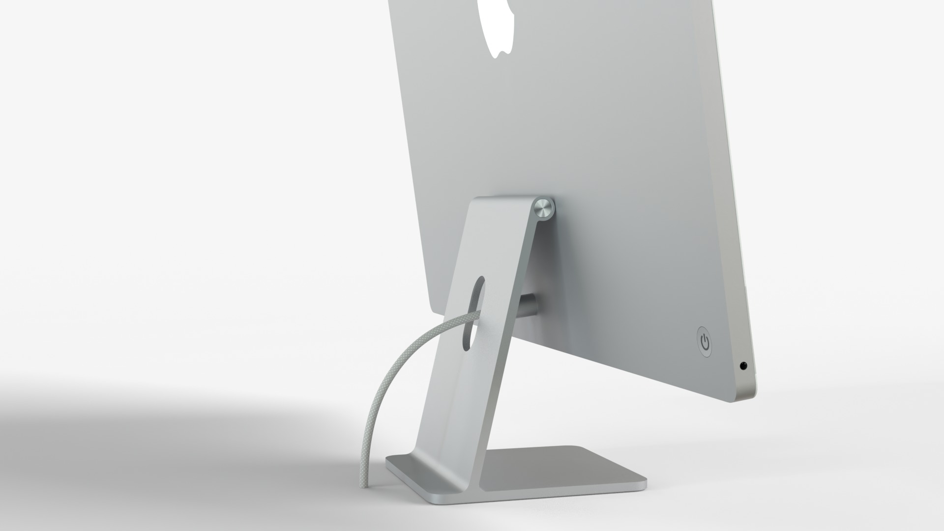 Apple IMac Silver with Keyboard Mouse and Trackpad 3D model_5