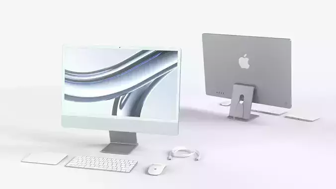 Apple IMac Silver with Keyboard Mouse and Trackpad