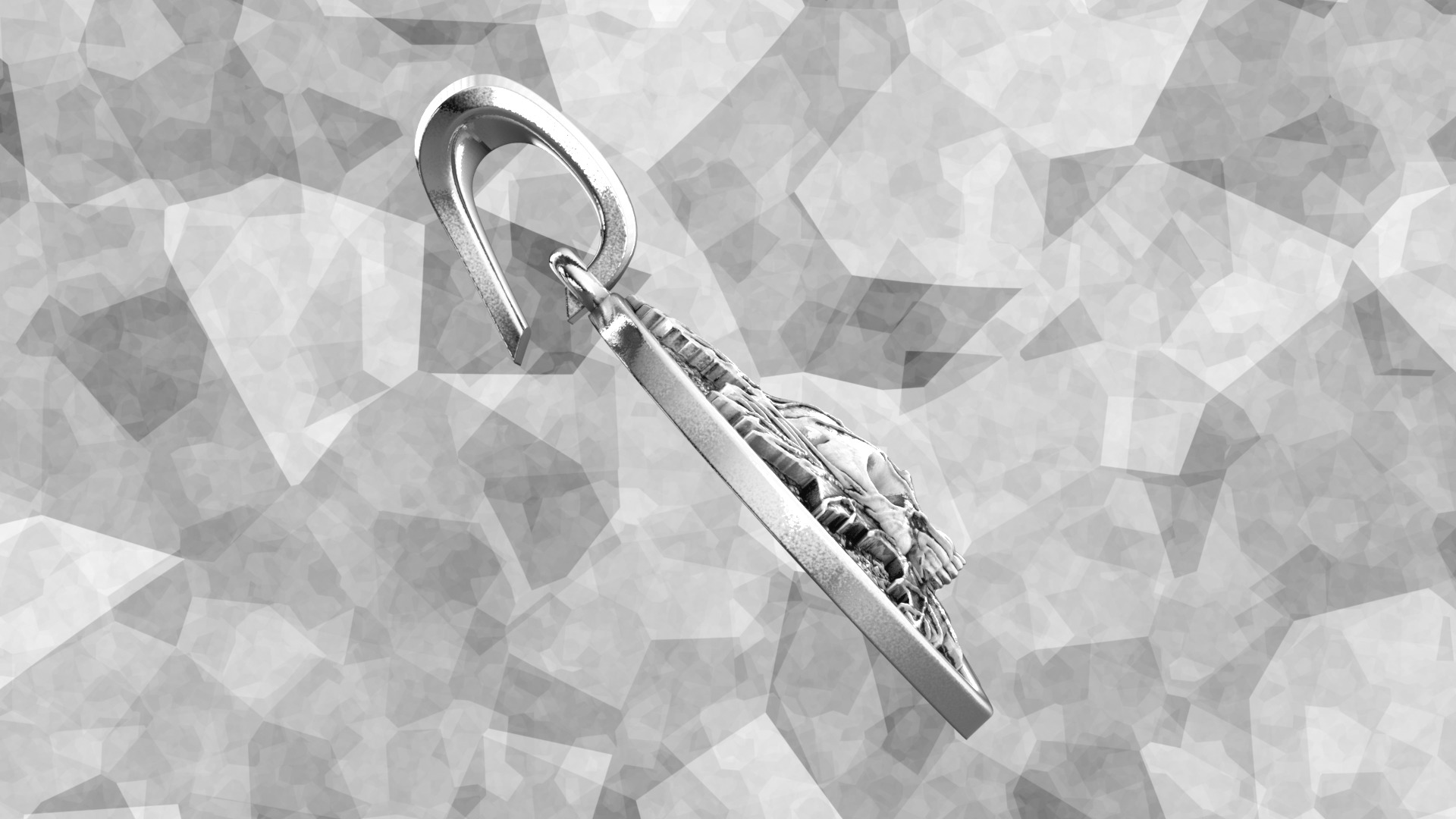 Maple-skull pendant 3D print model_2