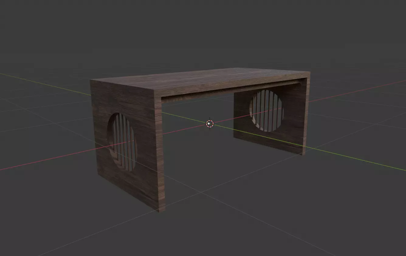 Modern wooden table Free 3D model_0