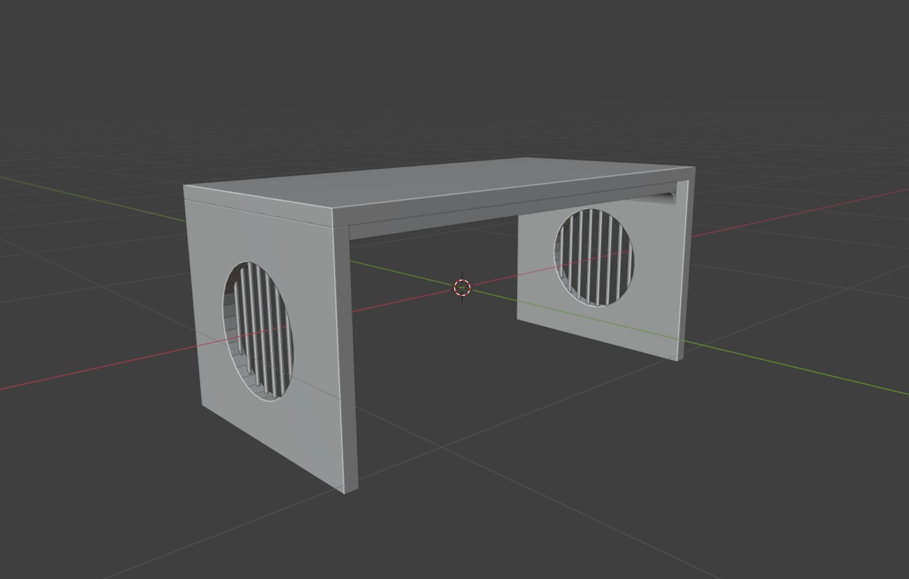 Modern wooden table Free 3D model_1