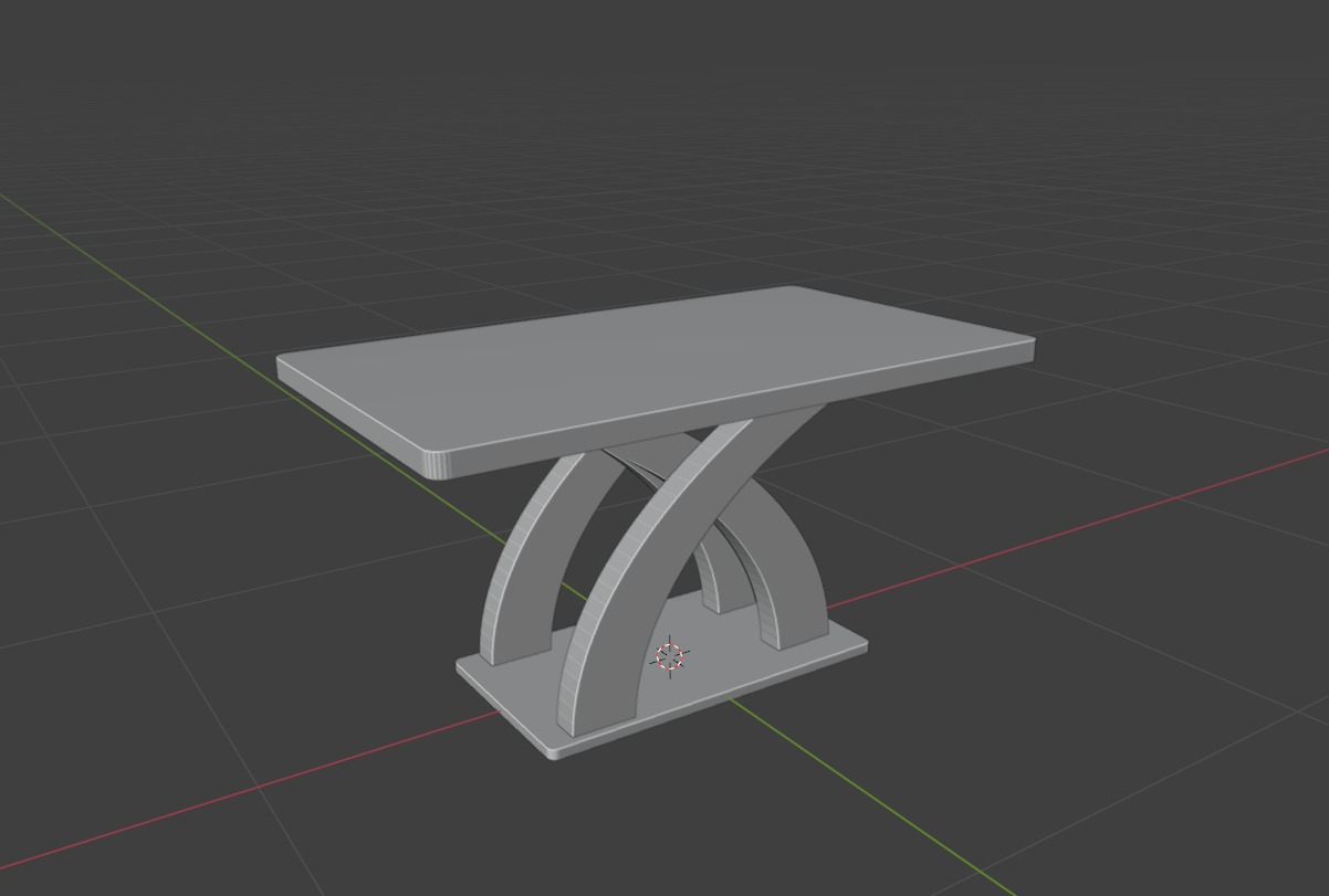 Modern wooden table Free 3D model_1