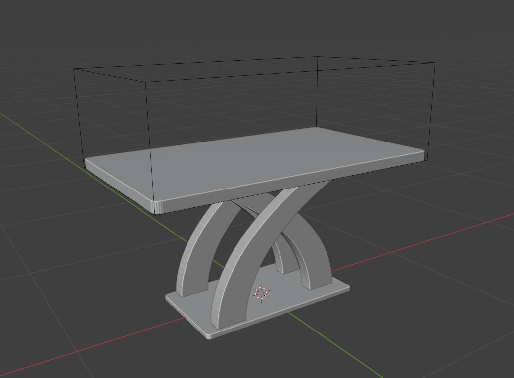 Modern wooden table Free 3D model_2