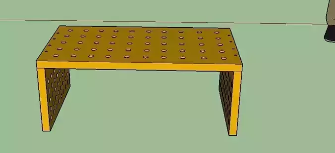 stand for monitor in wood with holes