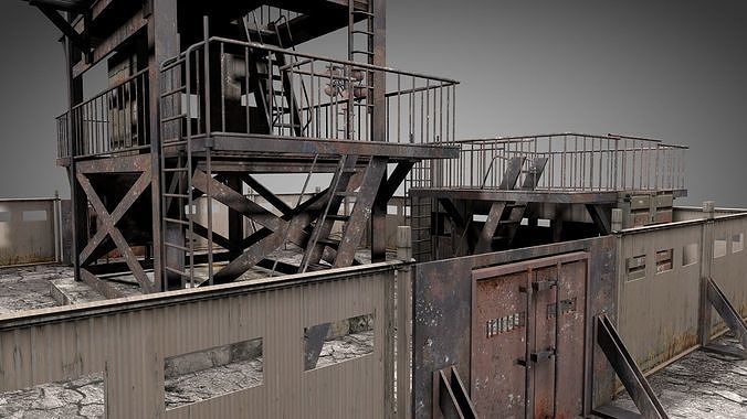 Post Apocalyptic Survival Watchtower v3 3D model 7