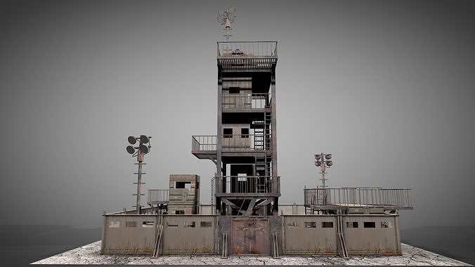 Post Apocalyptic Survival Watchtower v3 3D model 3