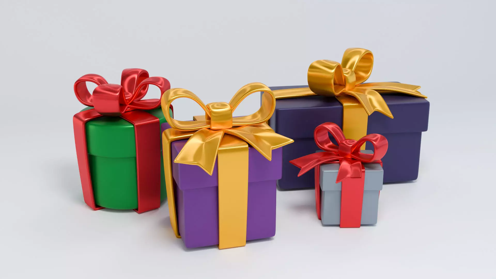 Stylized gift boxes Low-poly 3D model_0