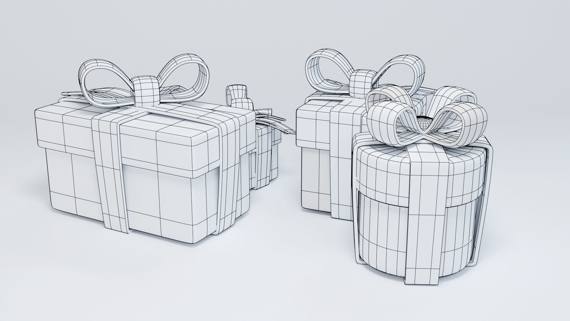 Stylized gift boxes Low-poly 3D model_9