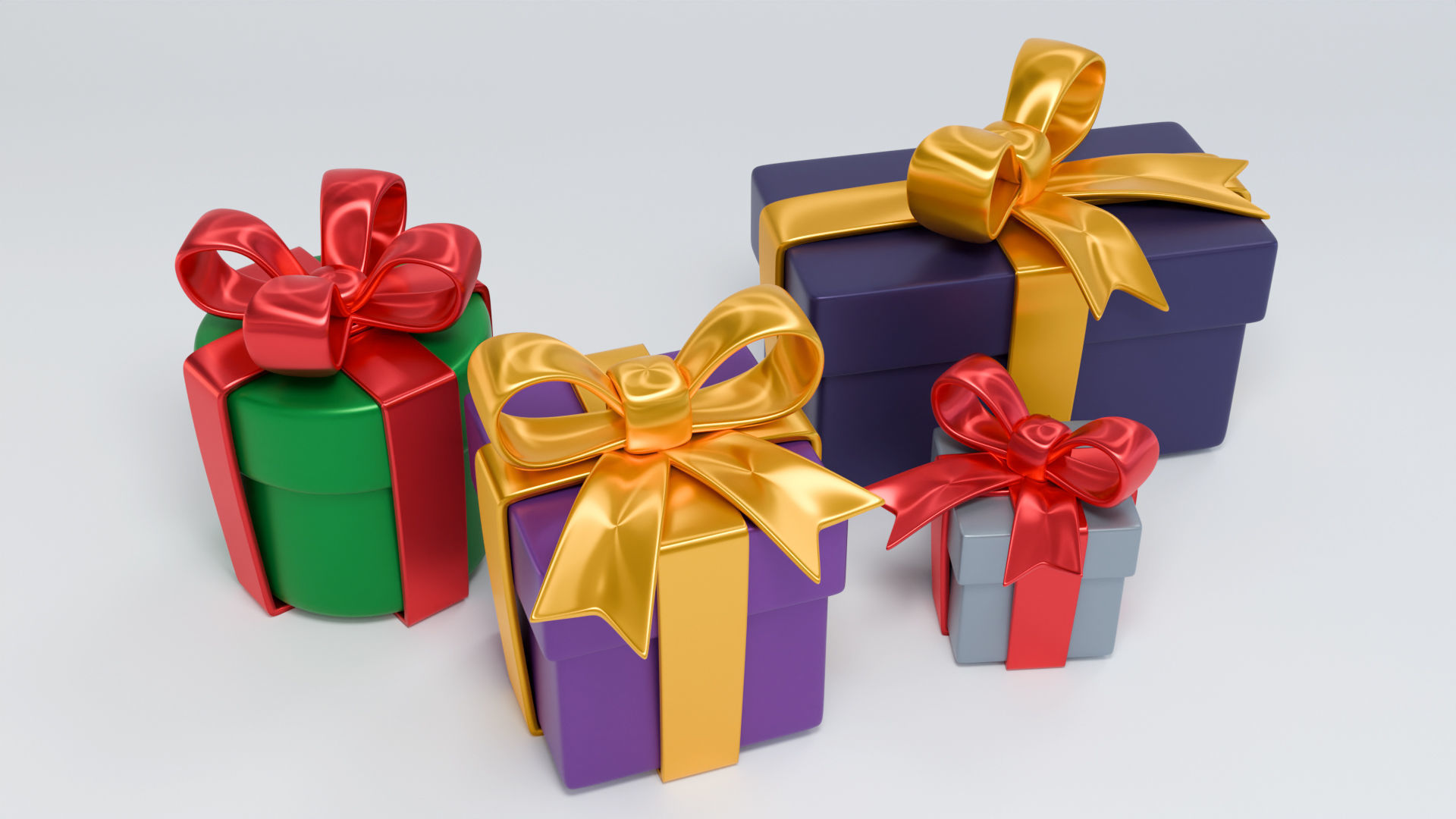 Stylized gift boxes Low-poly 3D model_6