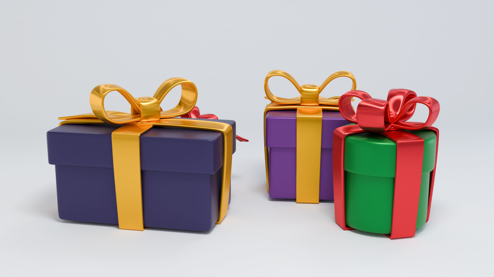 Stylized gift boxes Low-poly 3D model_2