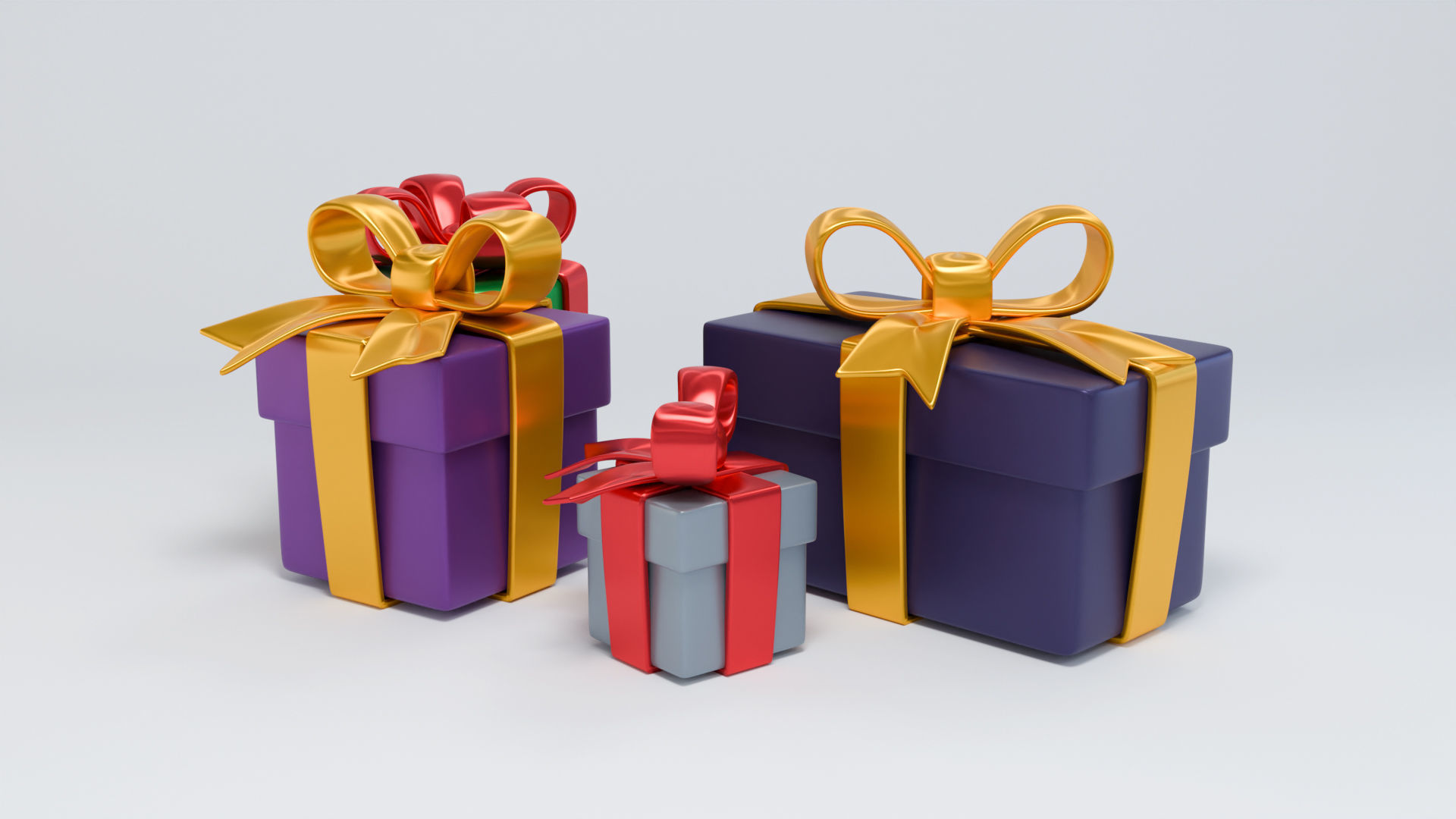 Stylized gift boxes Low-poly 3D model_4