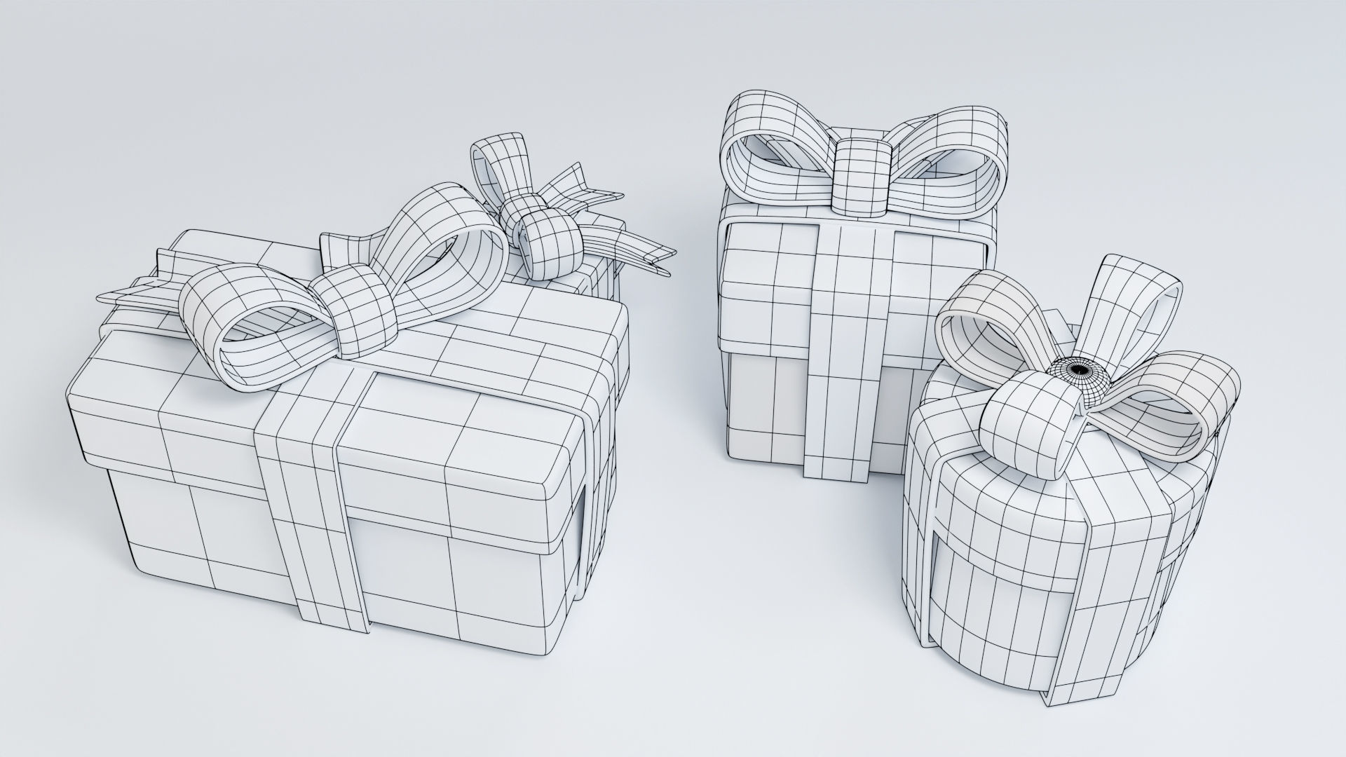 Stylized gift boxes Low-poly 3D model_8