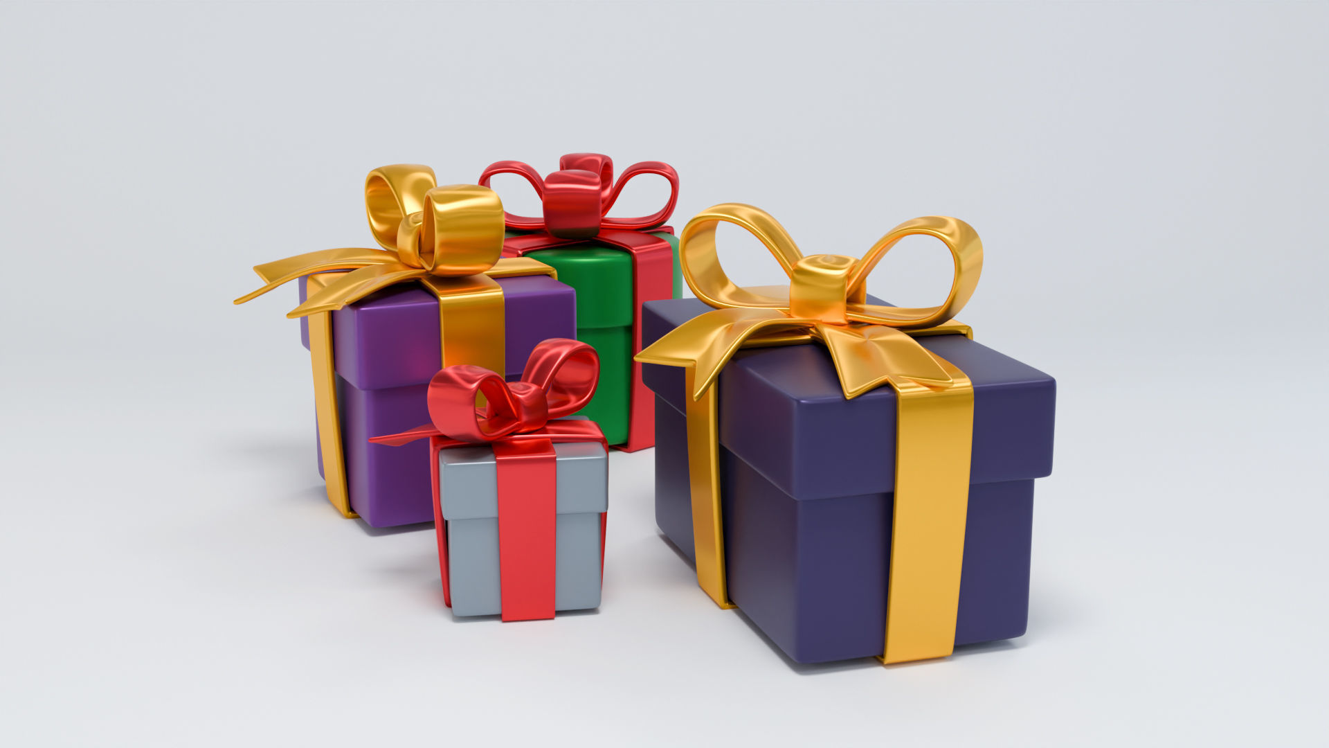Stylized gift boxes Low-poly 3D model_3