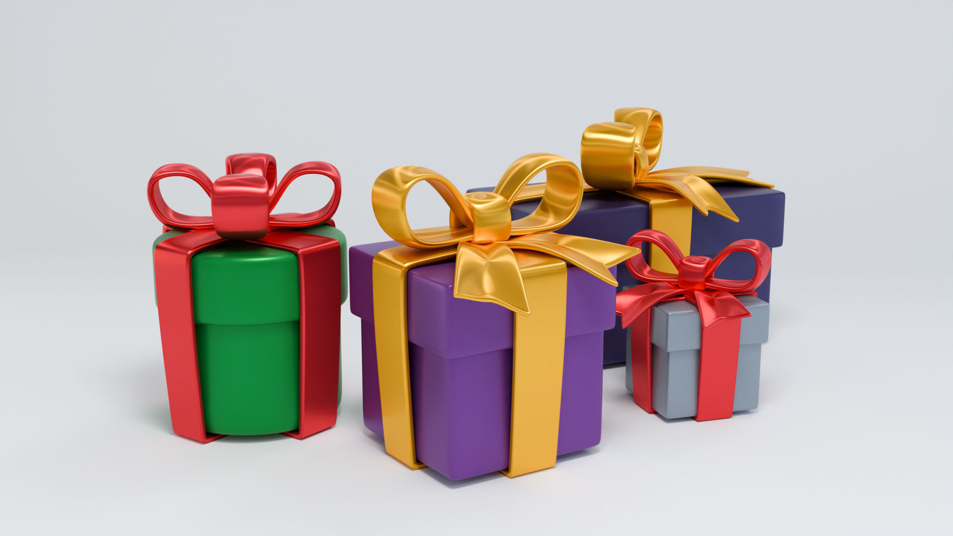 Stylized gift boxes Low-poly 3D model_1