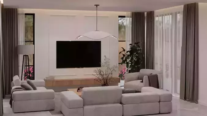 Modern Living Room Scene