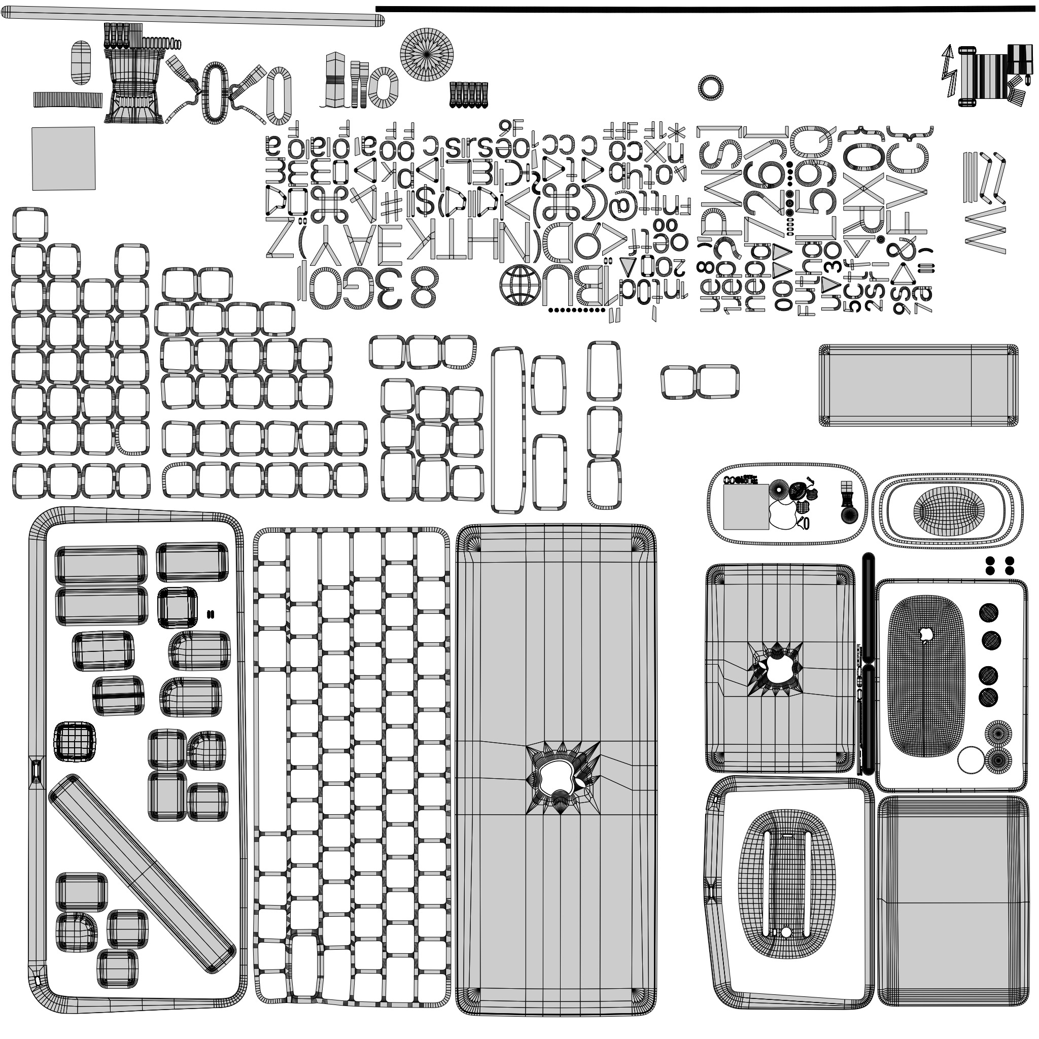 Apple IMac Orange with Keyboard Mouse and Trackpad 3D model_15