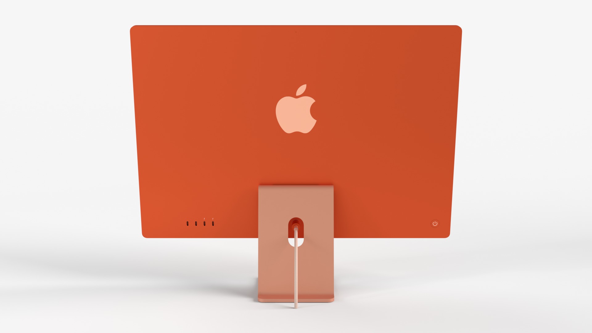 Apple IMac Orange with Keyboard Mouse and Trackpad 3D model_3