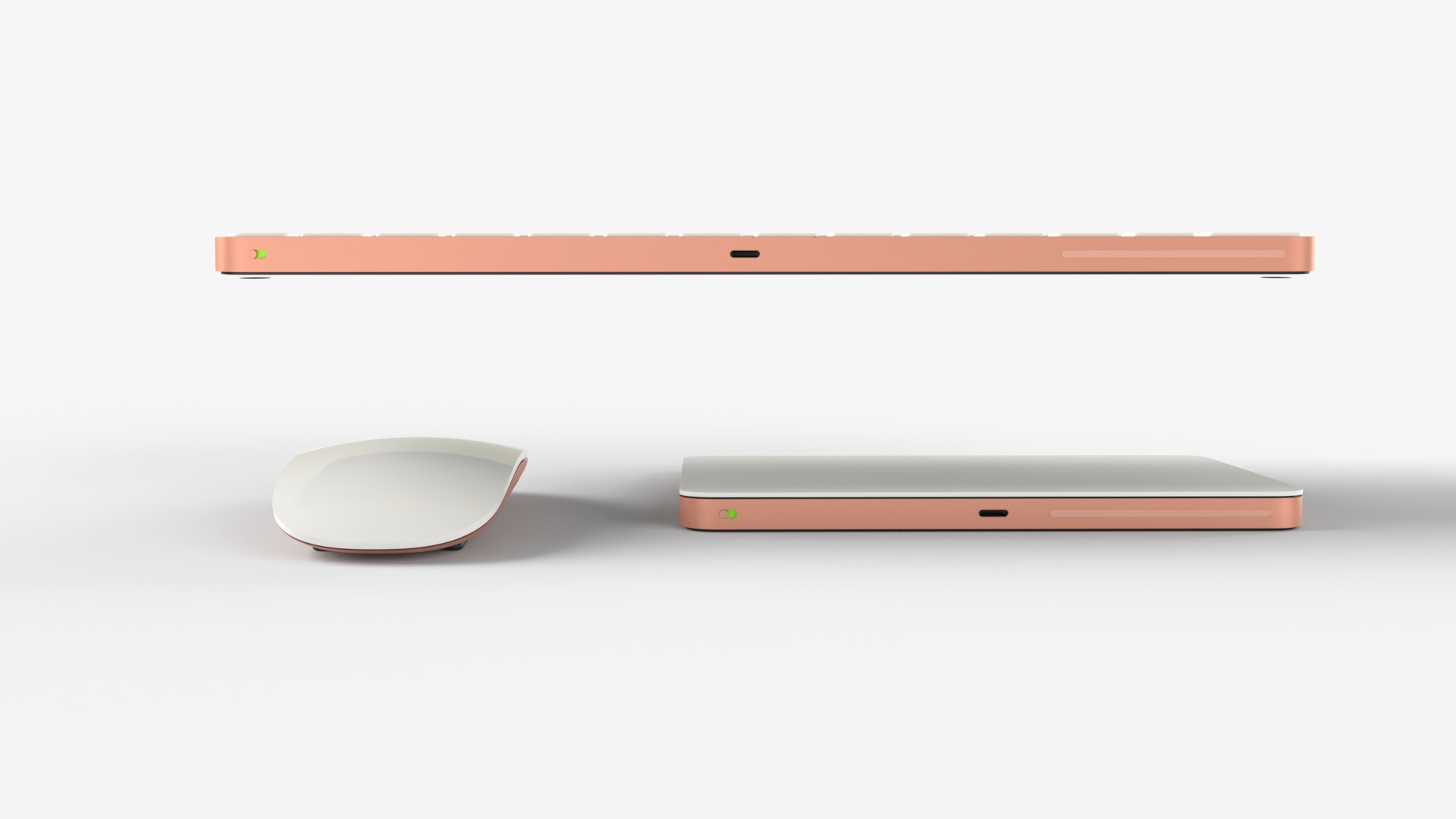 Apple IMac Orange with Keyboard Mouse and Trackpad 3D model_9