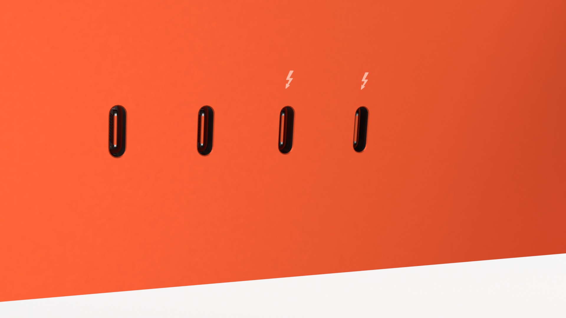 Apple IMac Orange with Keyboard Mouse and Trackpad 3D model_7