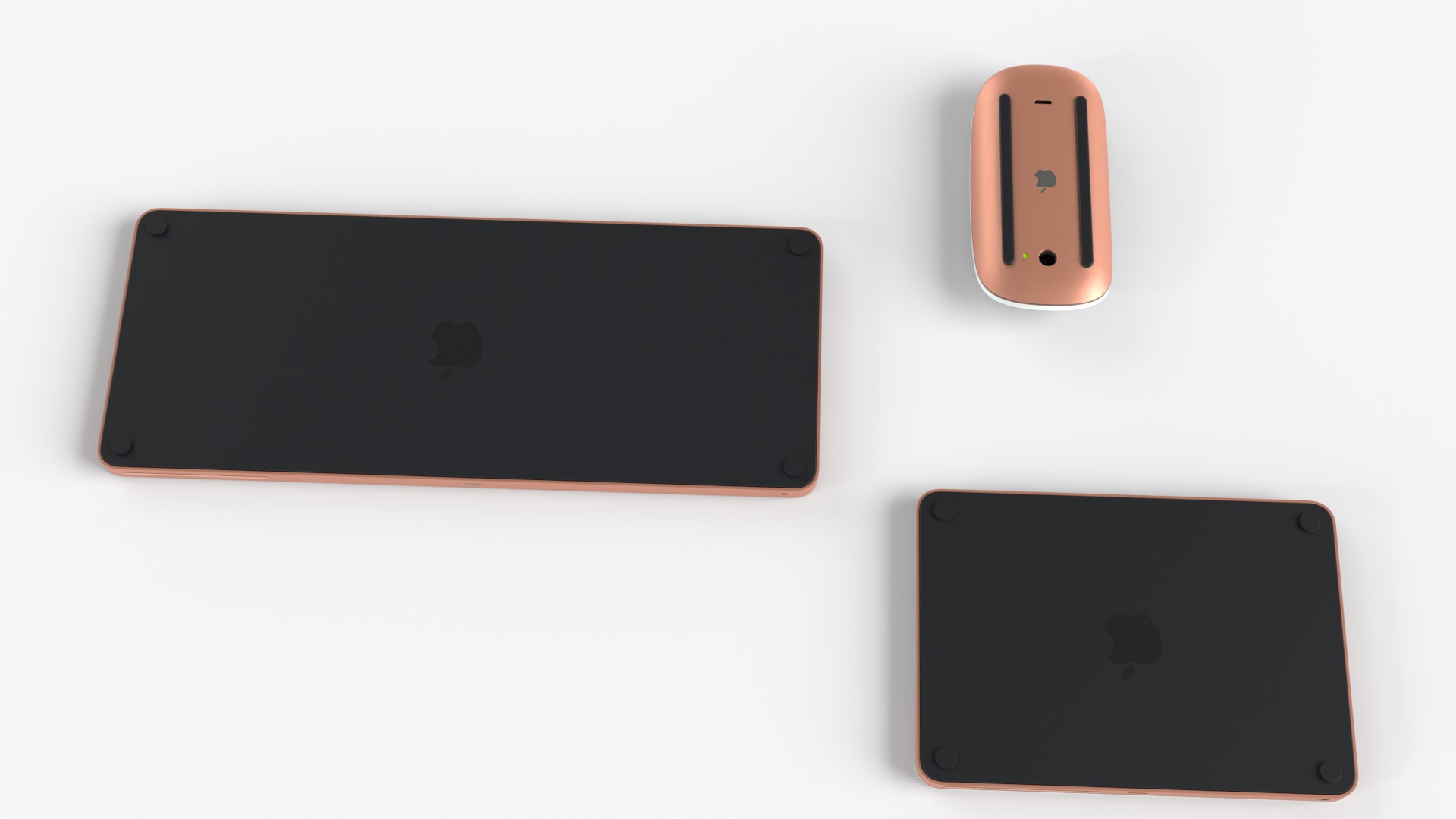 Apple IMac Orange with Keyboard Mouse and Trackpad 3D model_10