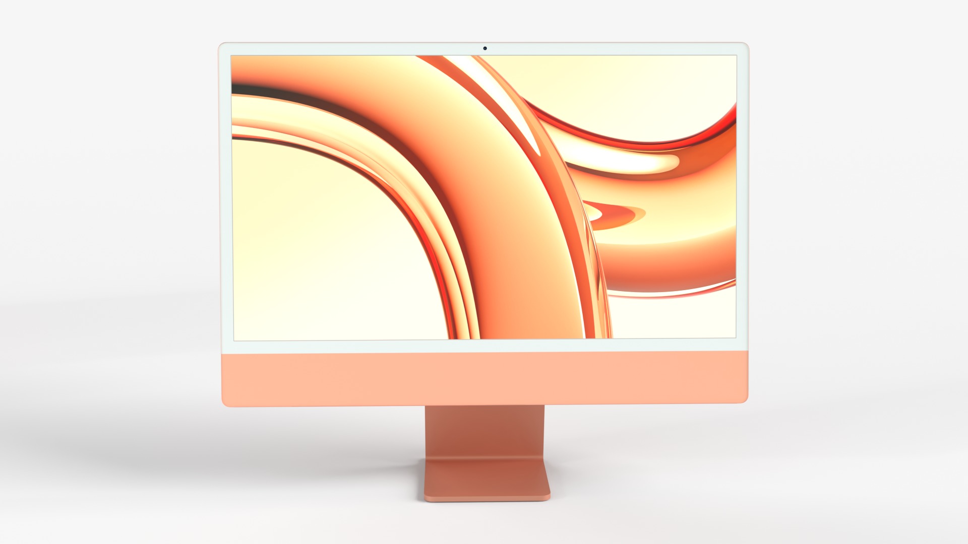 Apple IMac Orange with Keyboard Mouse and Trackpad 3D model_2