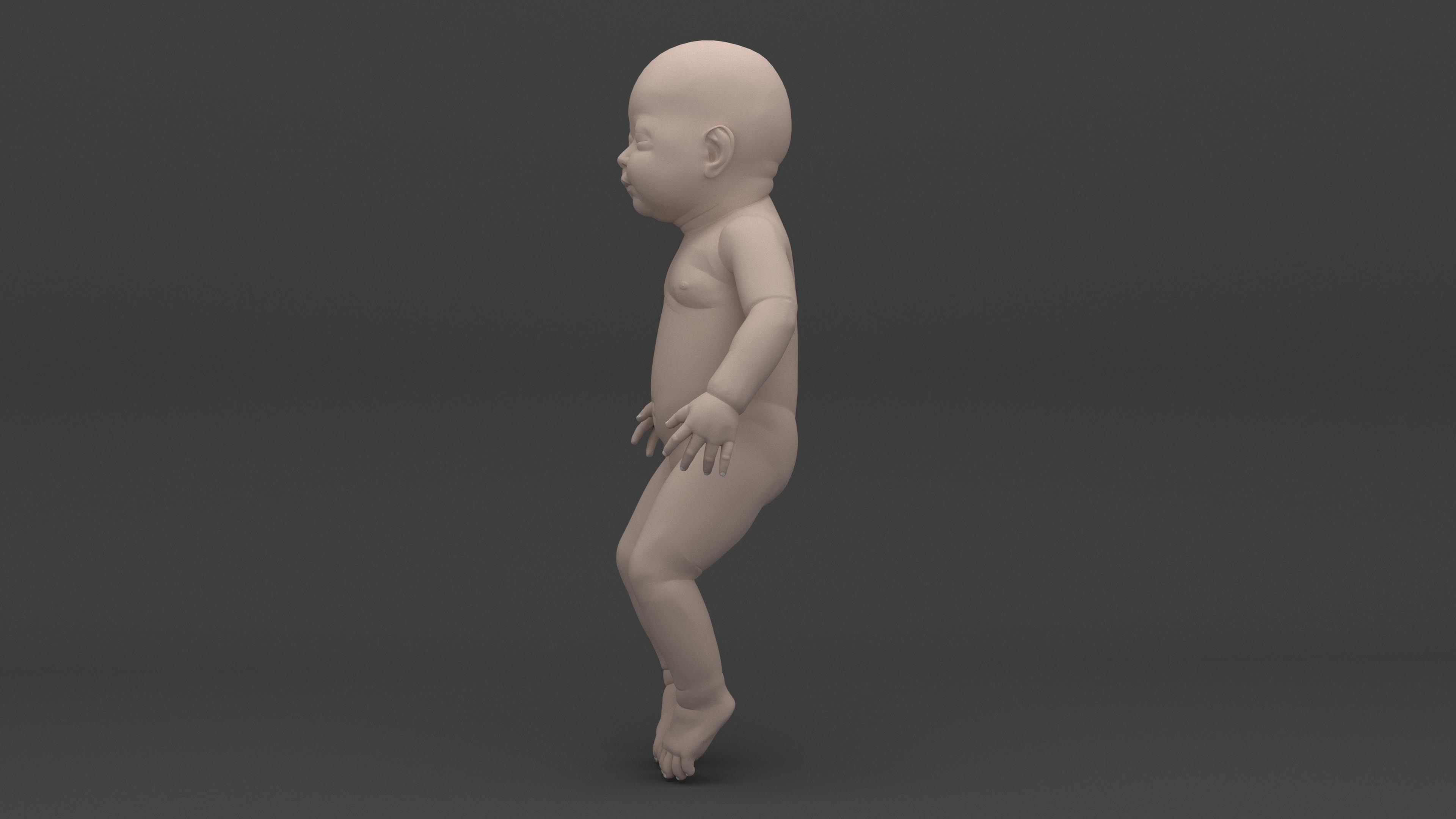 Infant 3D Model - Baby and Full Skeleton 3D model_1