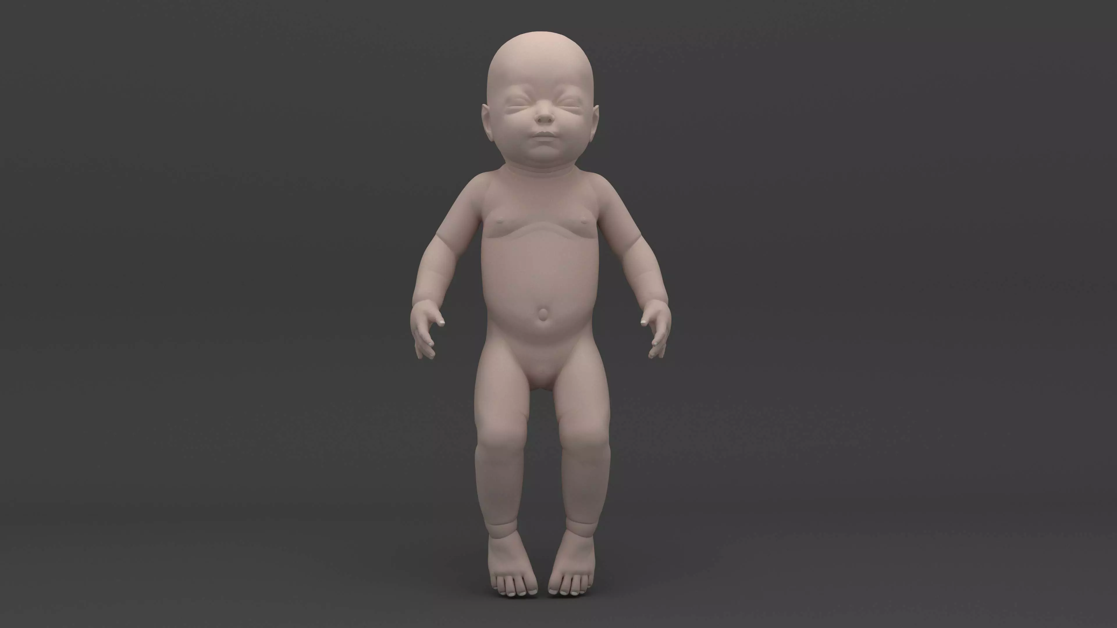 Infant 3D Model - Baby and Full Skeleton 3D model_0