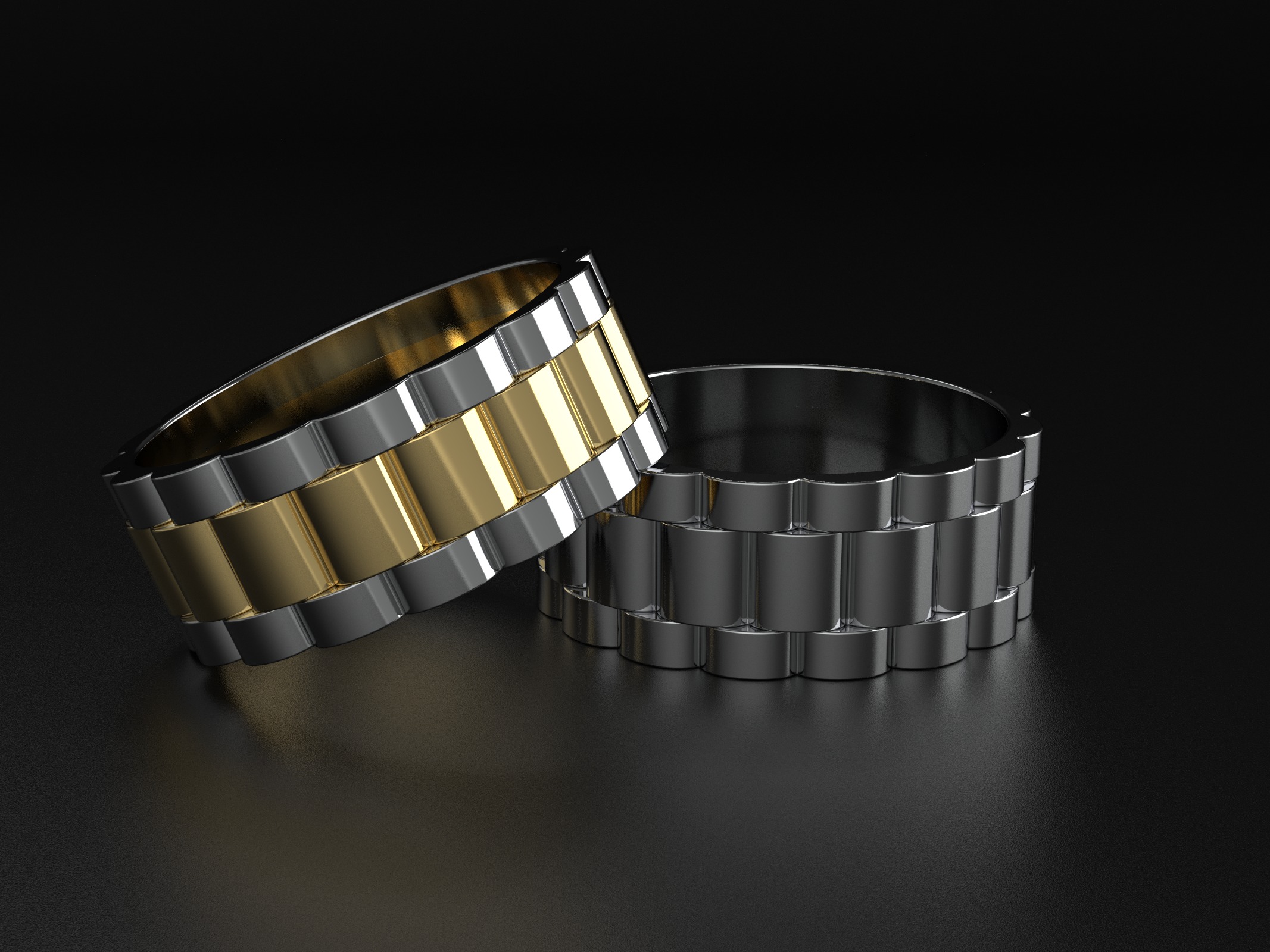 wideng ring two tone 8mm wide size 60 3D print model_10