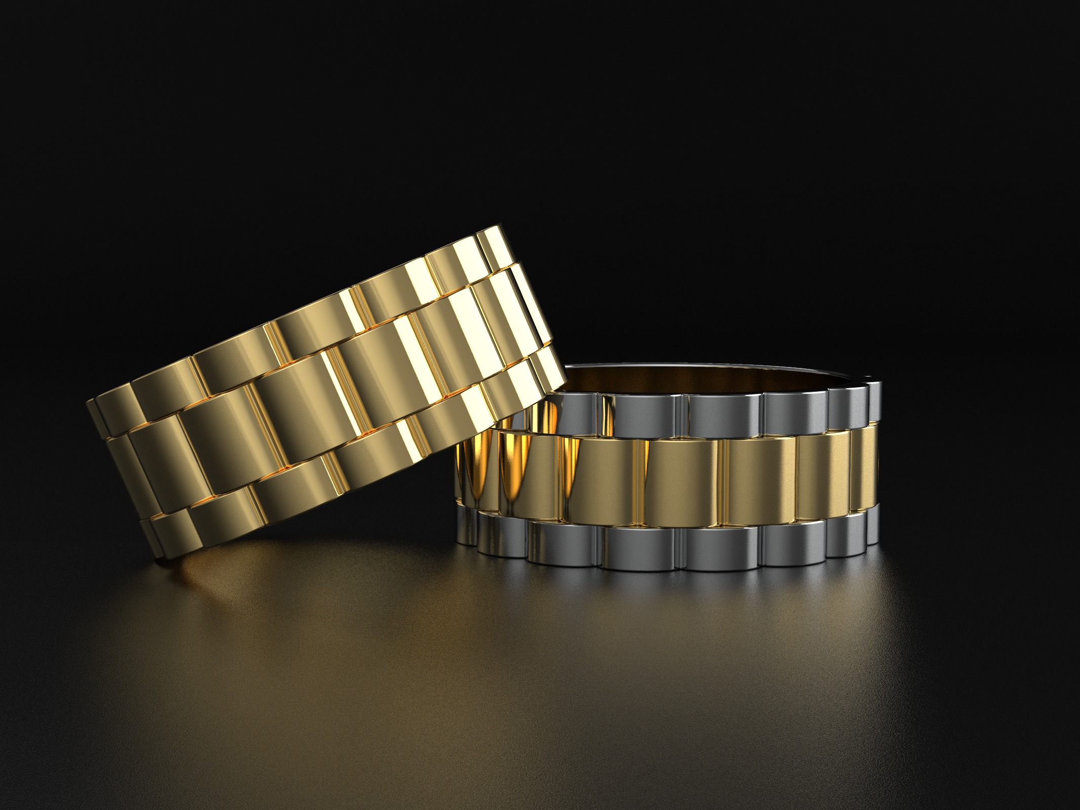 wideng ring two tone 8mm wide size 60 3D print model_11