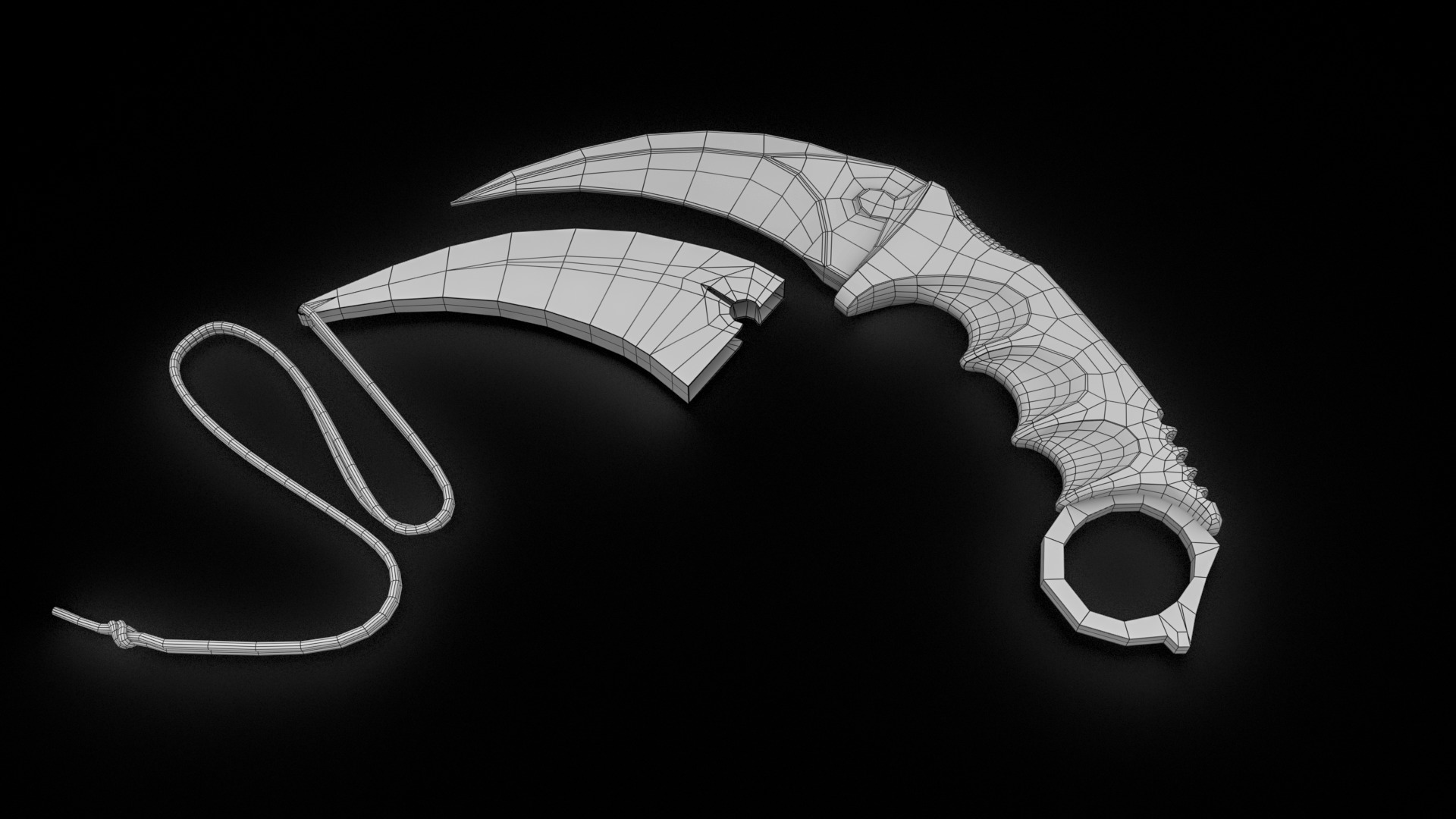 Karambit Knife Low-poly 3D model_2