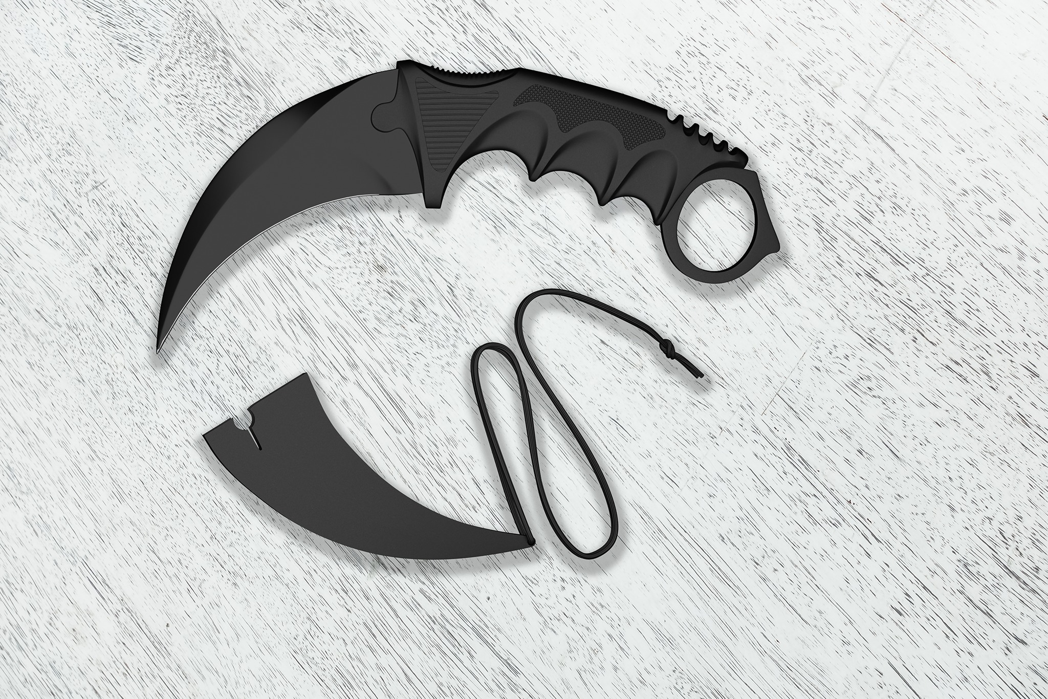 Karambit Knife Low-poly 3D model_1