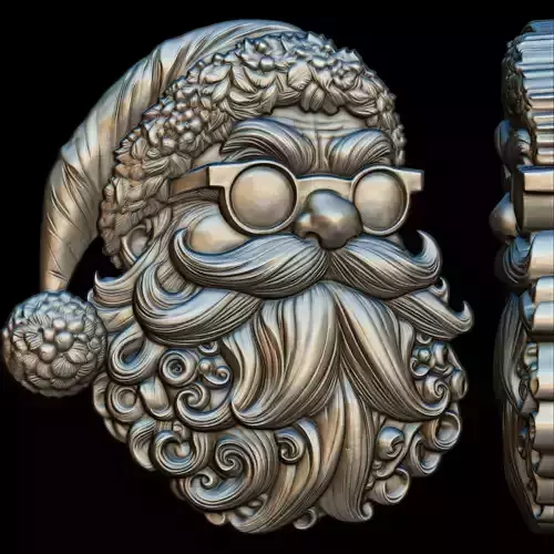 Santa head relief No4 STL file for 3d Printing or CNC