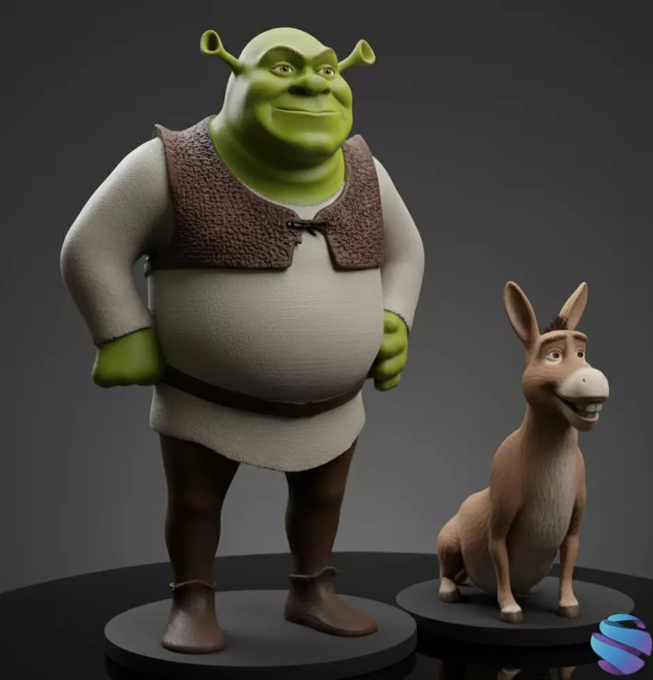SHREK AND DONKEY 3D print model_0