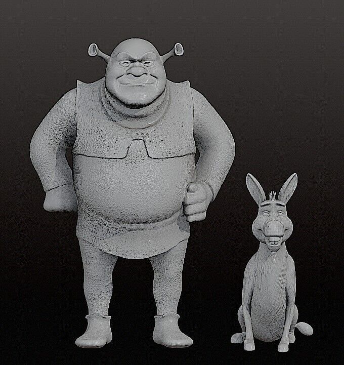 SHREK AND DONKEY 3D print model_7